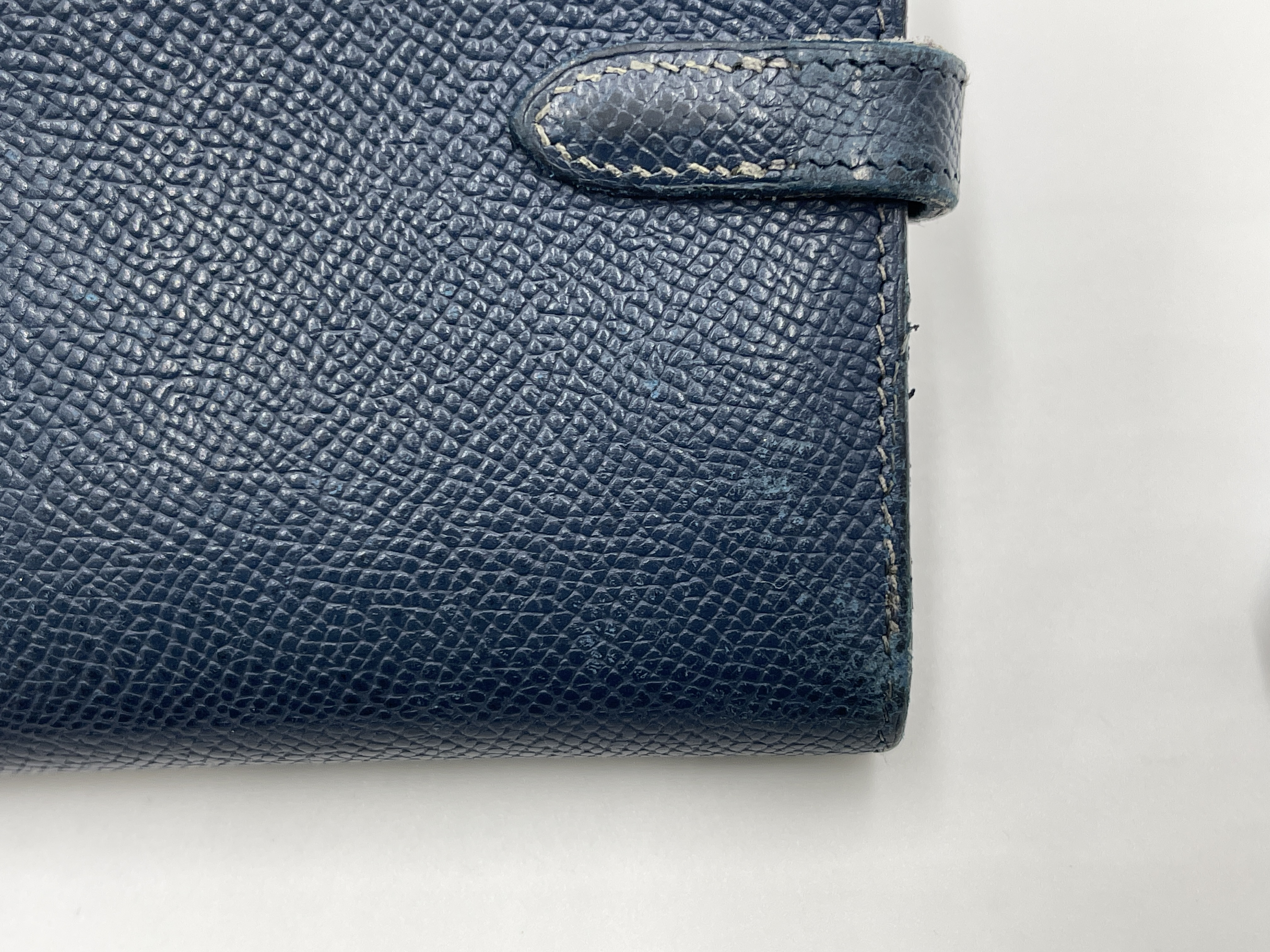 Kelly Wallet Medium, Veau Epsom Leather, Compact Wallet, Navy, Silver Hardware, L: 2008 (Wallet) — view 14
