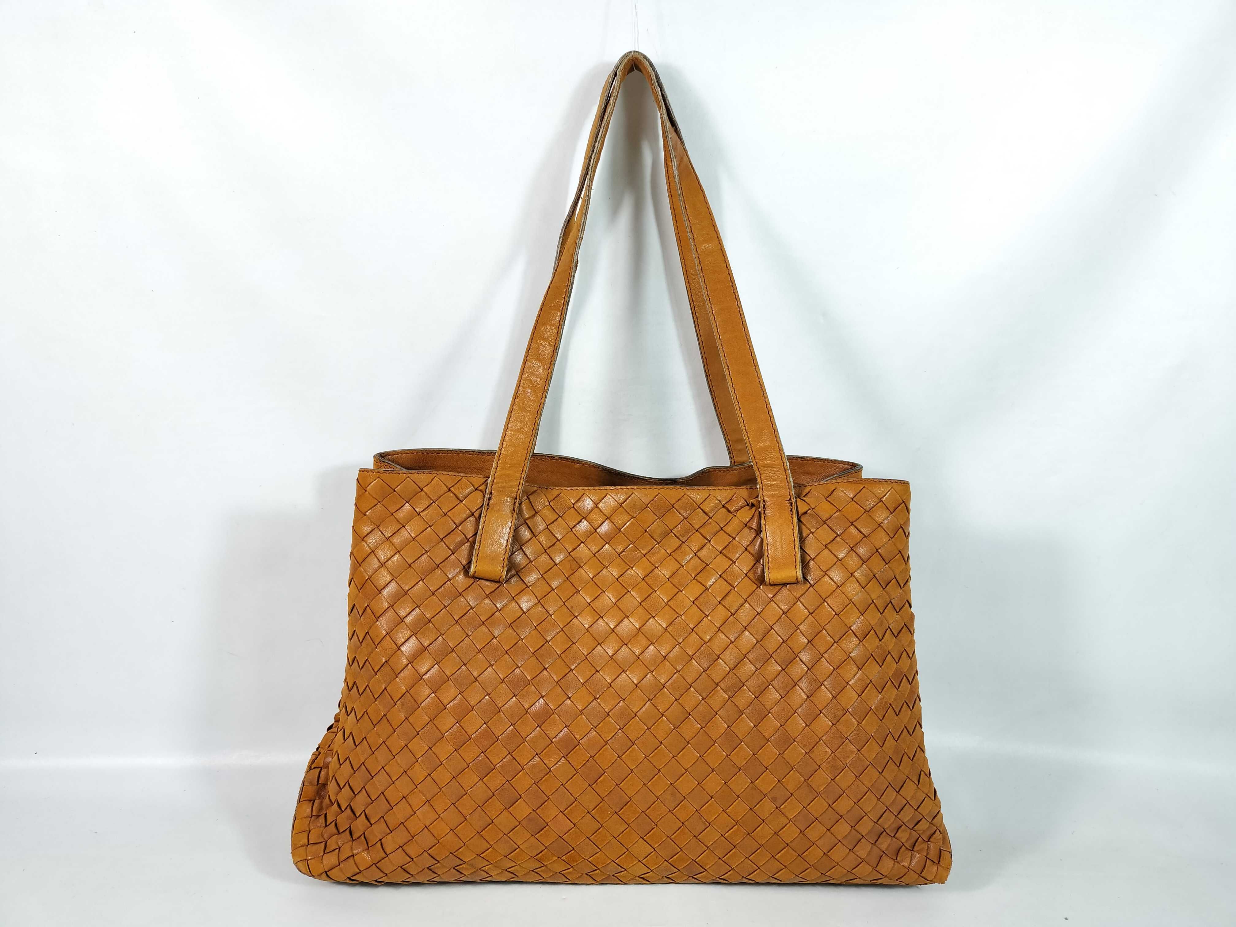 Intrecciato Tote Bag, Brown Handbag