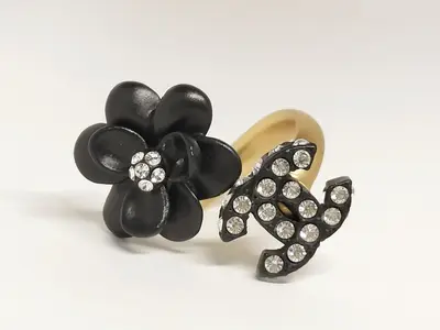 Coco Camellia Rhinestone Ring #11.5
