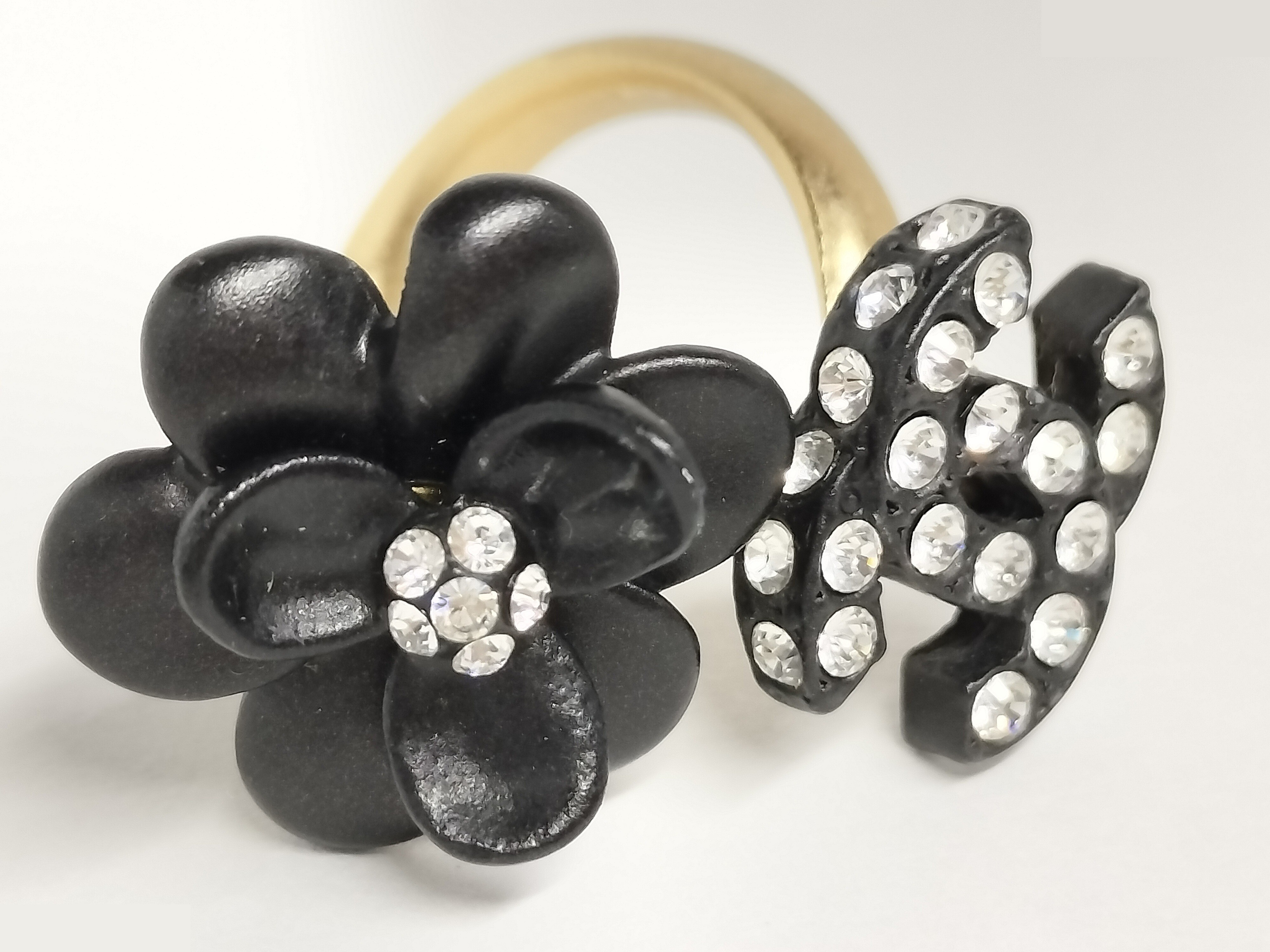 Coco Camellia Rhinestone Ring #11.5 — view 7