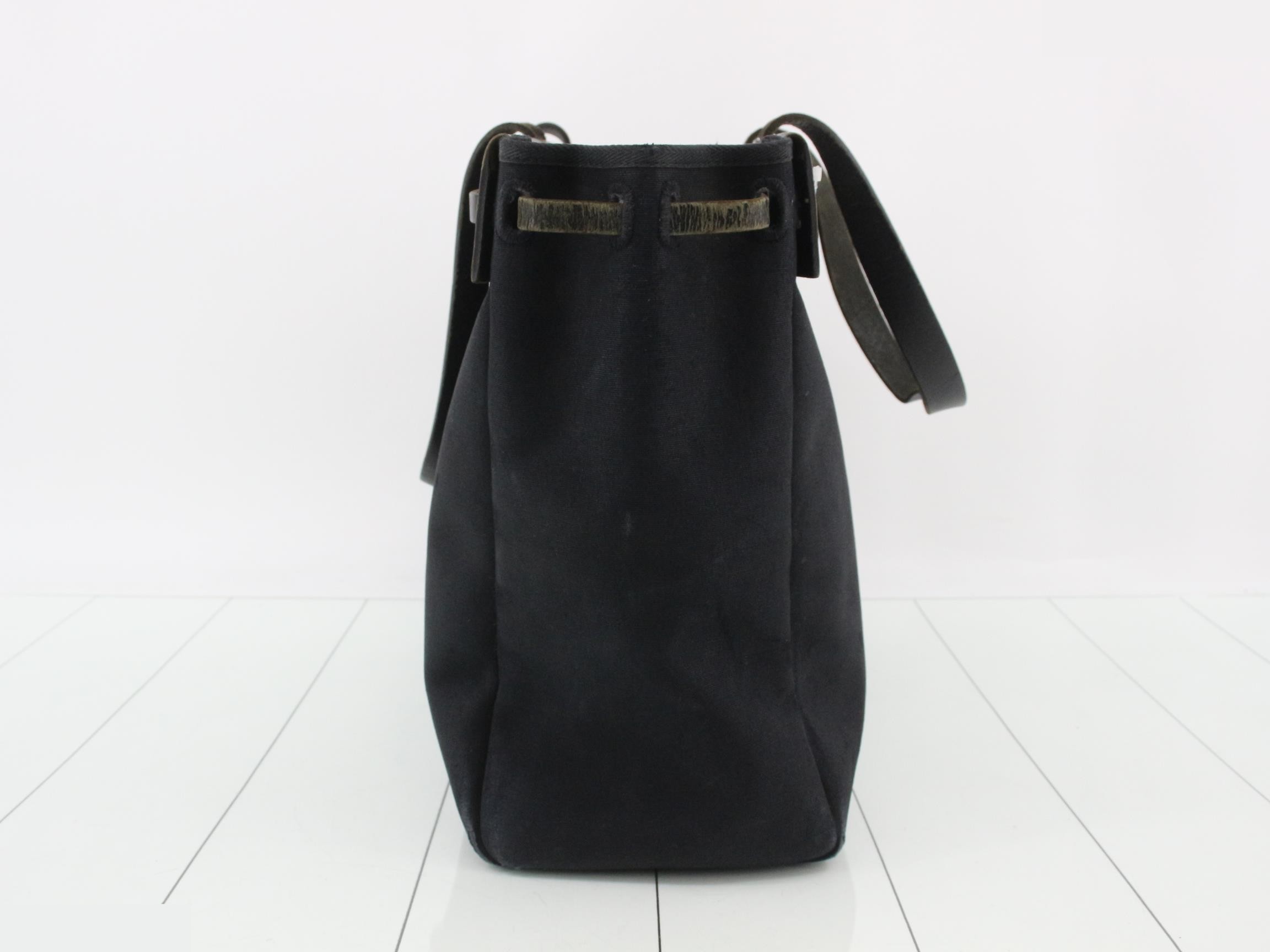 Herbag Cabas GM Tote Bag, Leather, Black — view 4