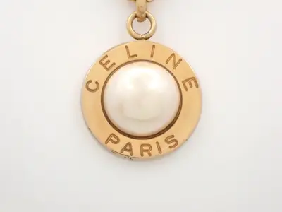 Pearl Circle Logo Gold Necklace, Chain approx. 76cm