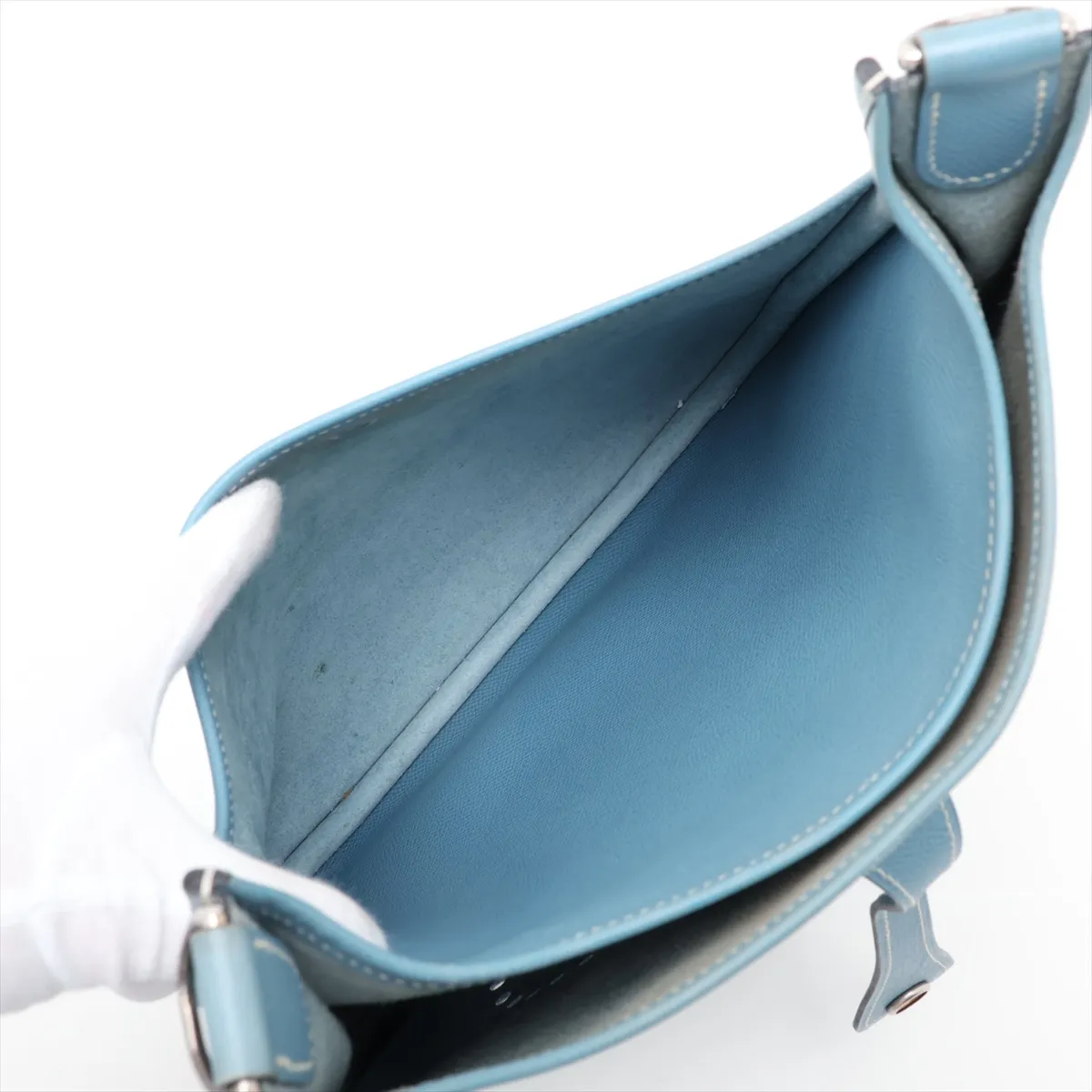 Evelyne II 29 PM, Veau Epsom leather, Blue Jean color, silver hardware. J: 2006 — view 7