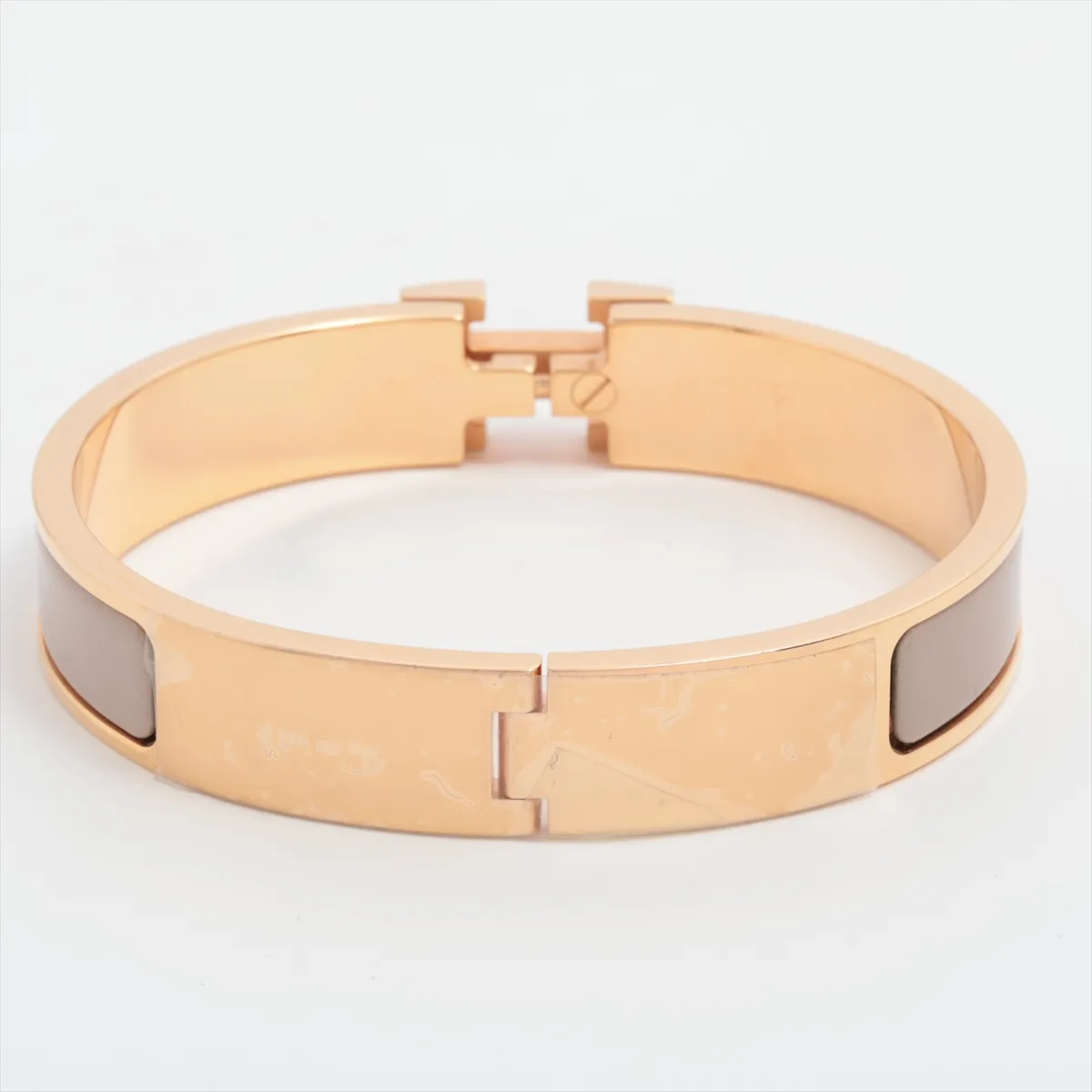 Click H Fan FI0264 Bangle GP Gold x Marron Glacé. Shows signs of wear including — view 2