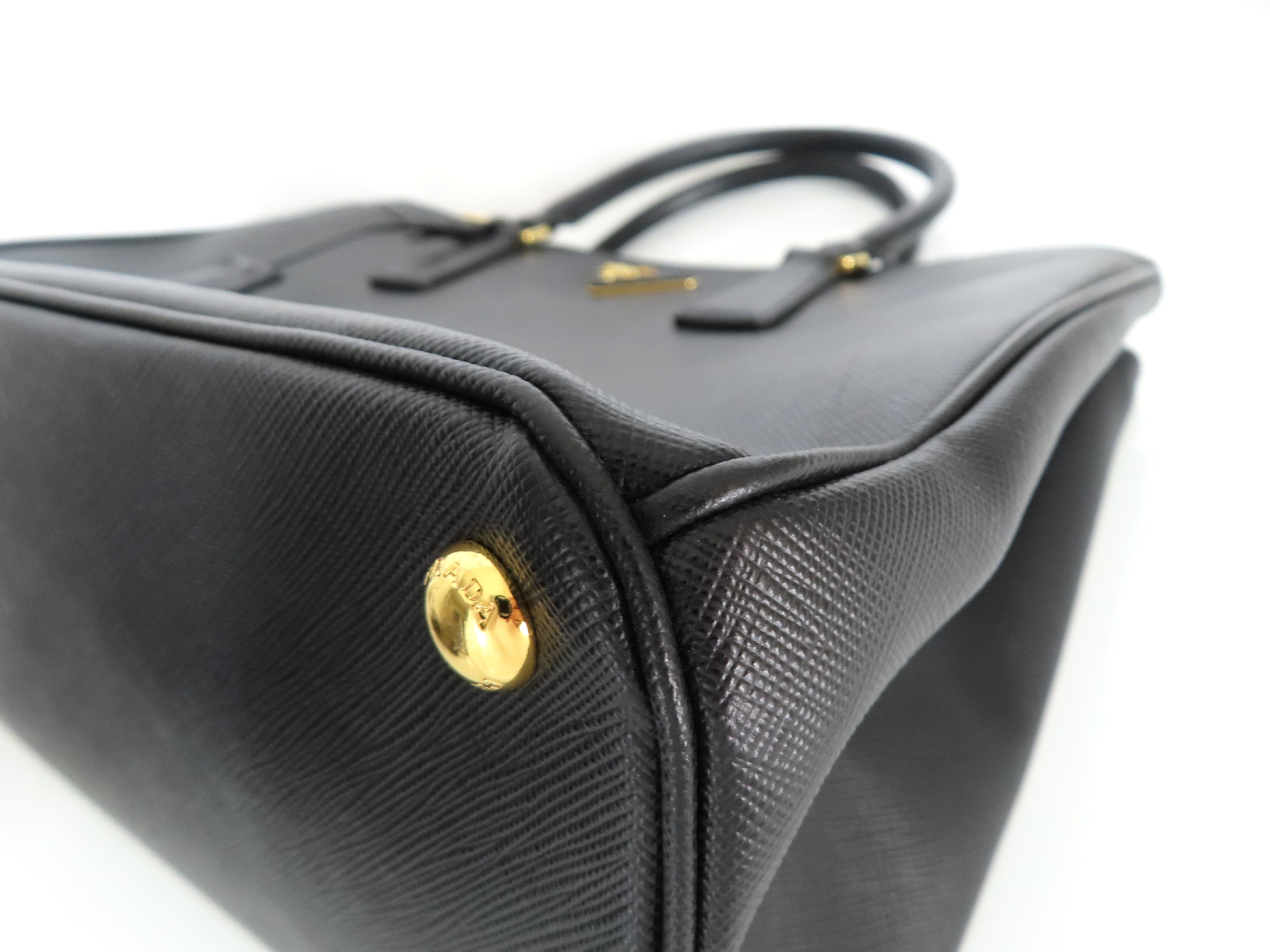 ID- Saffiano Lux Galeria Cow Skin 2-Way Handbag Black BN2274 with strap #14 Handbag — view 6