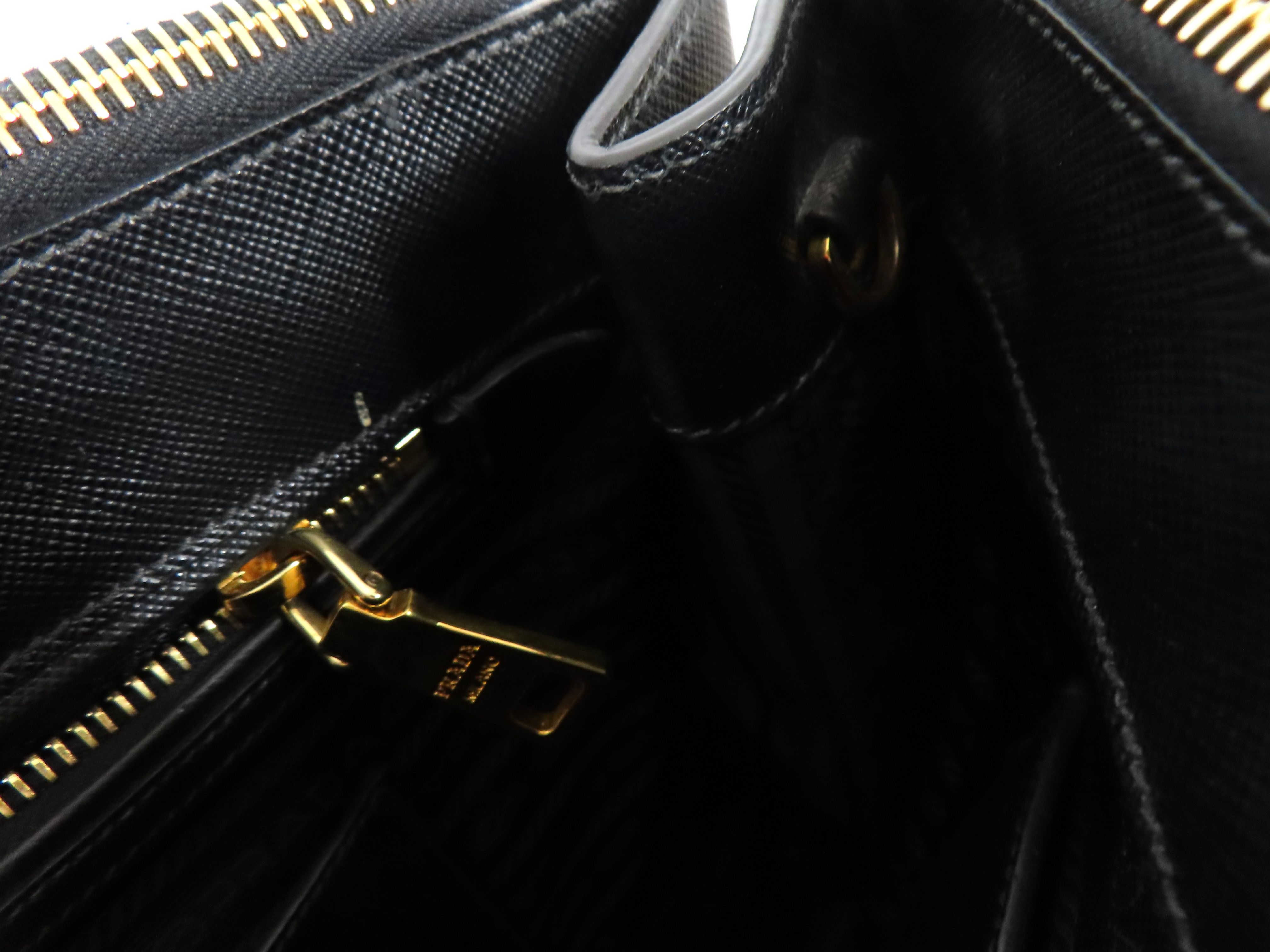 ID- Saffiano Lux Galeria Cow Skin 2-Way Handbag Black BN2274 with strap #14 Handbag — view 8