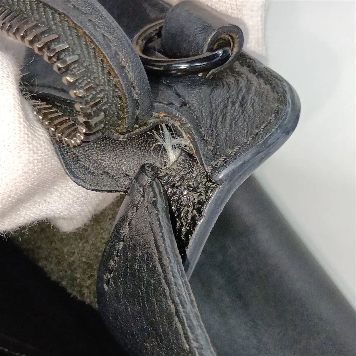Downtown Cabas Leather x Crocodile Embossed 2-Way Handbag Black 436834 — view 12
