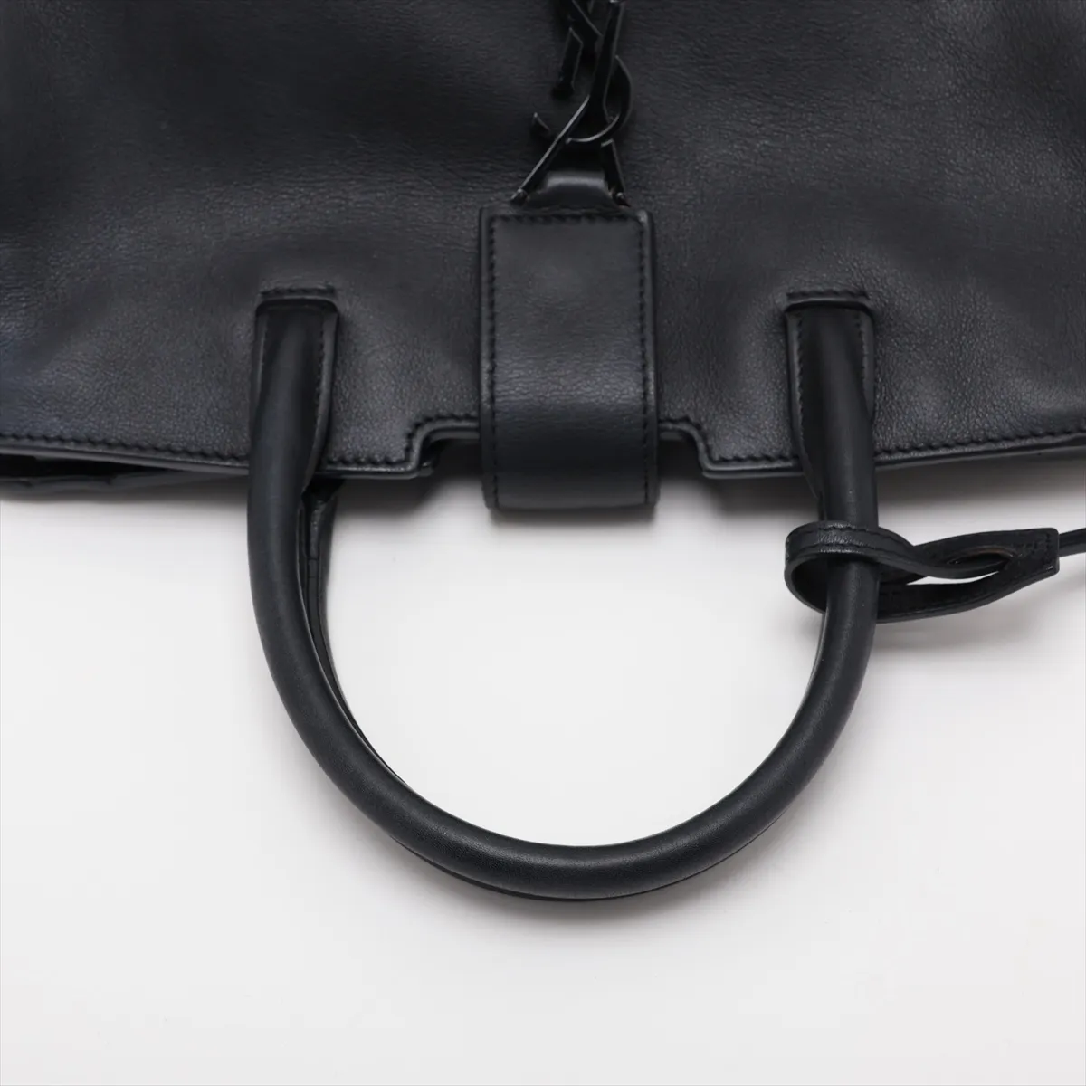 Downtown Cabas Leather x Crocodile Embossed 2-Way Handbag Black 436834 — view 5