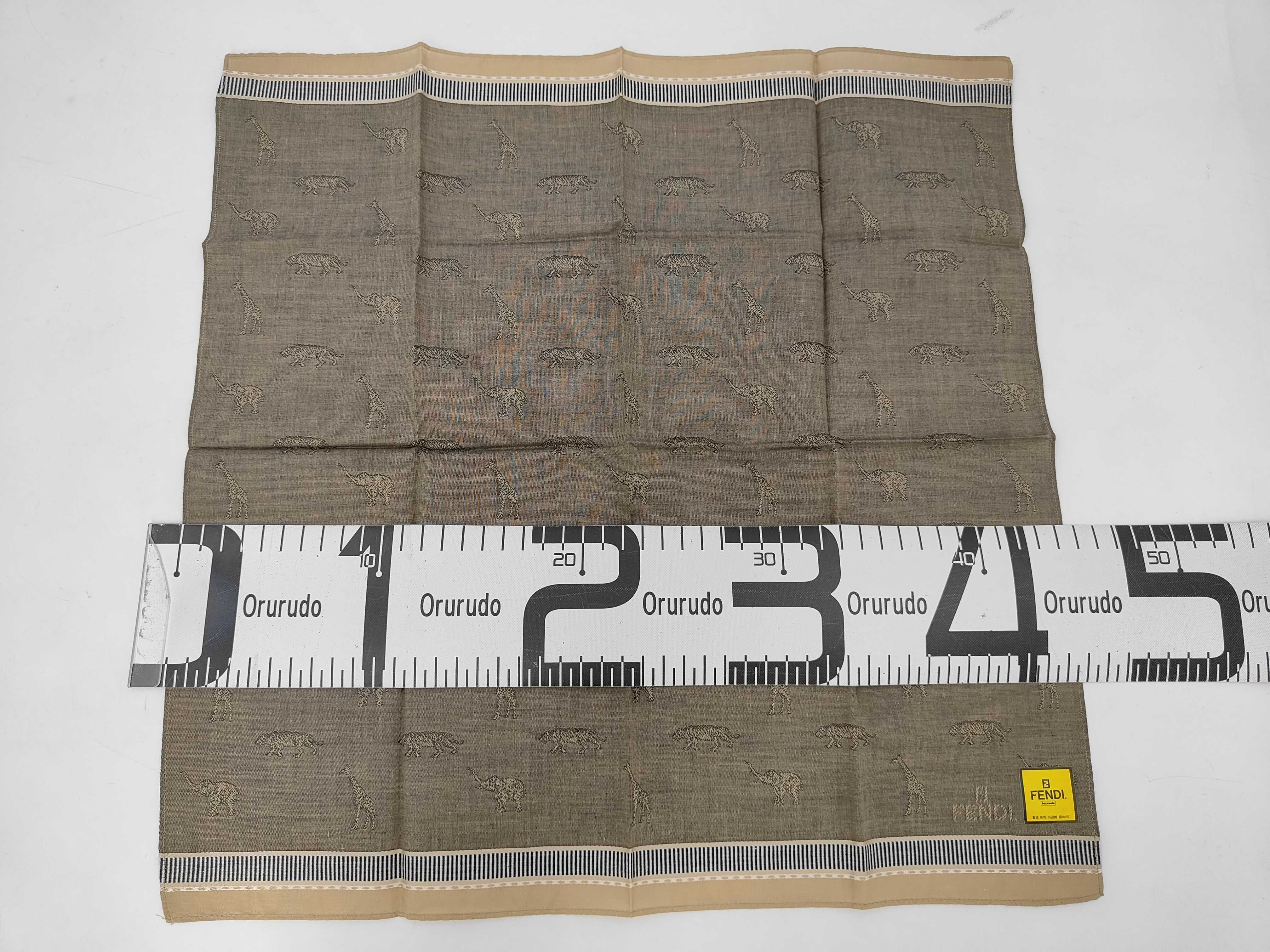 handkerchief scarf with sticker, logo, animal embroidery, jacquard, gray, and other accessories. — view 7