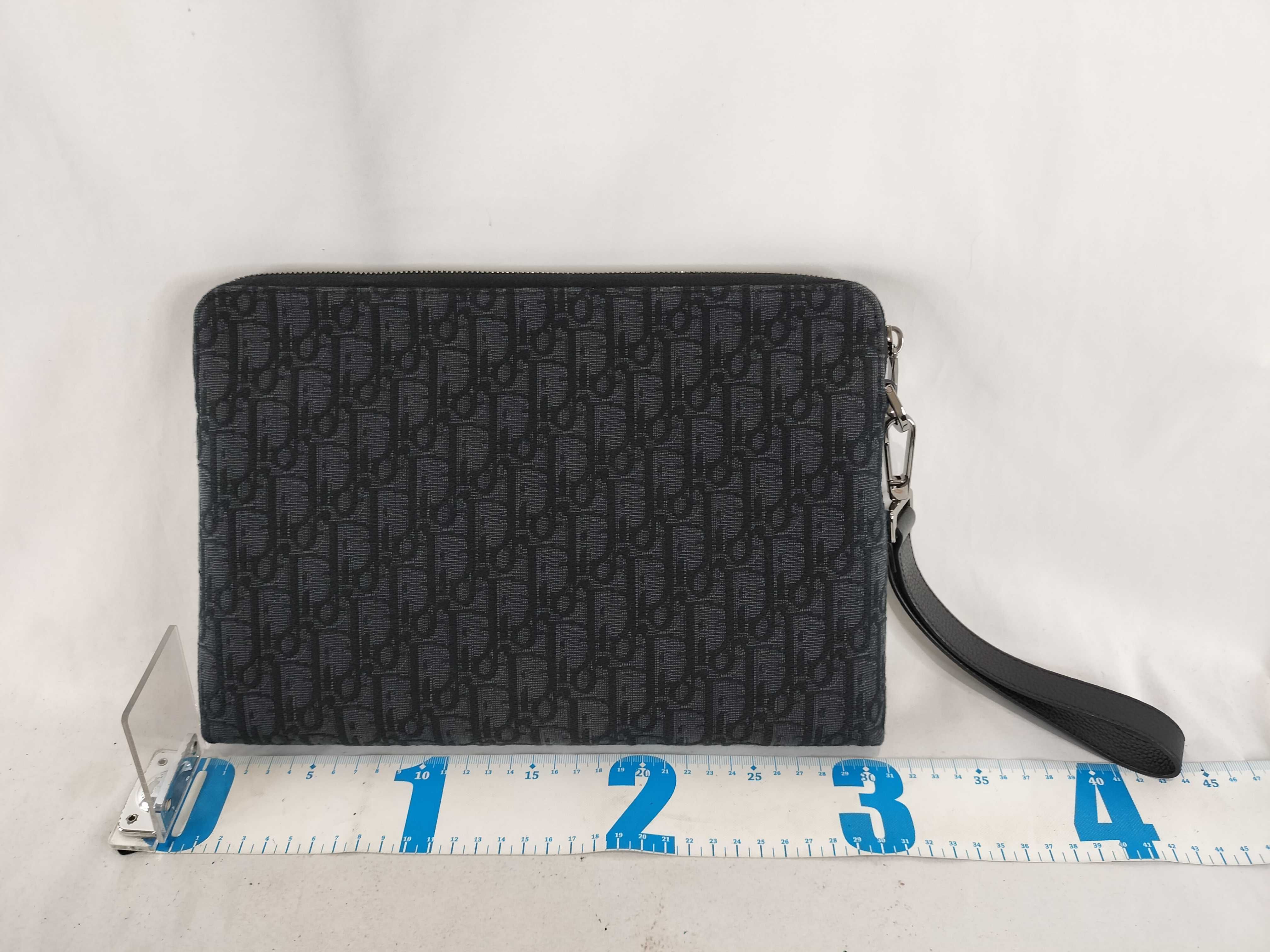 Oblique Jacquard Pouch Leather x Canvas Pouch — view 2