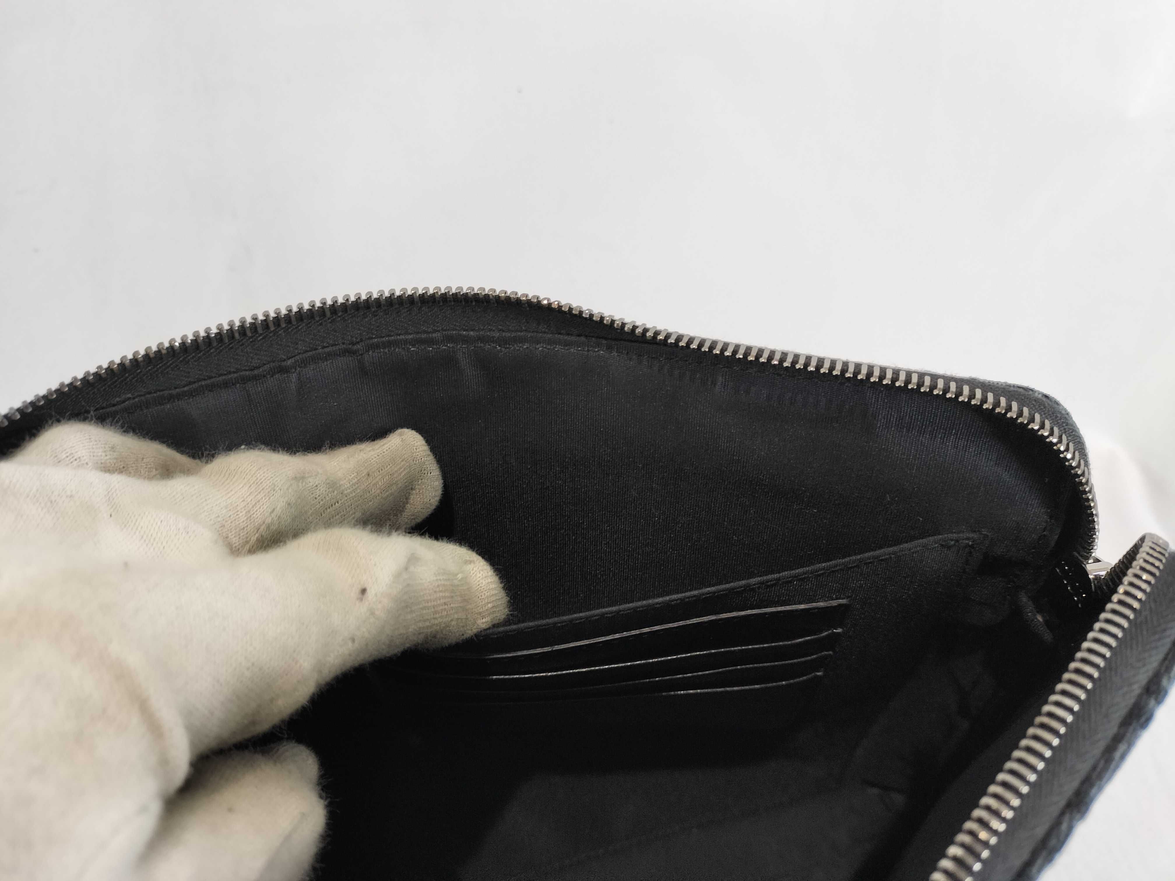 Oblique Jacquard Pouch Leather x Canvas Pouch — view 11