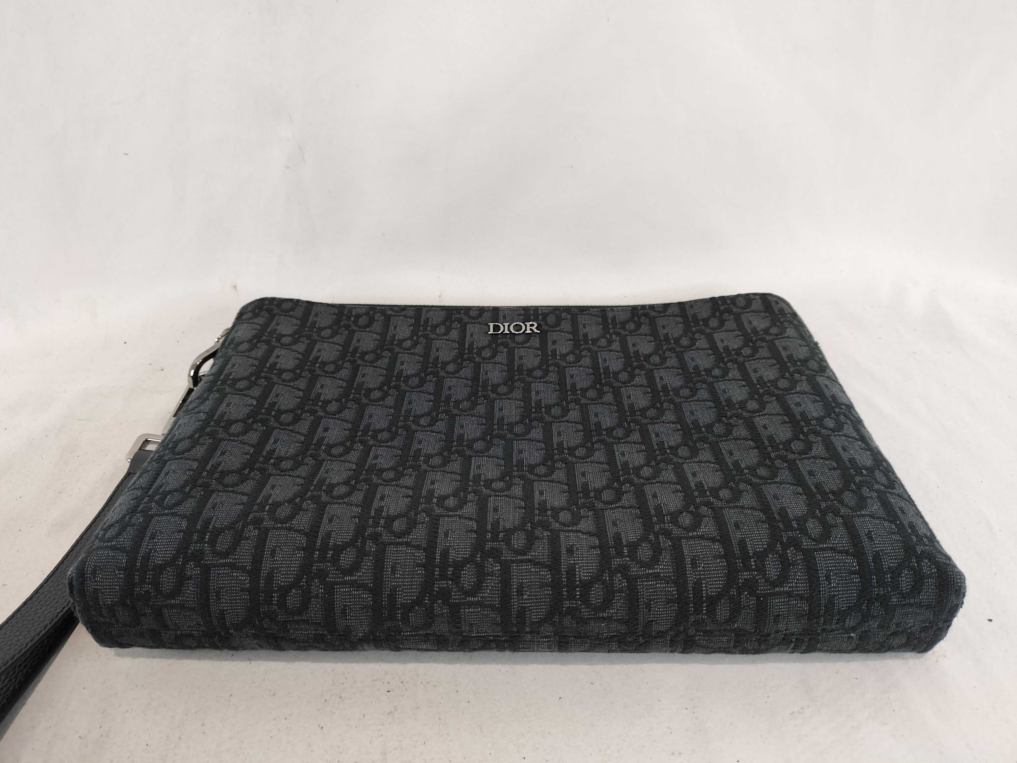 Oblique Jacquard Pouch Leather x Canvas Pouch — view 7