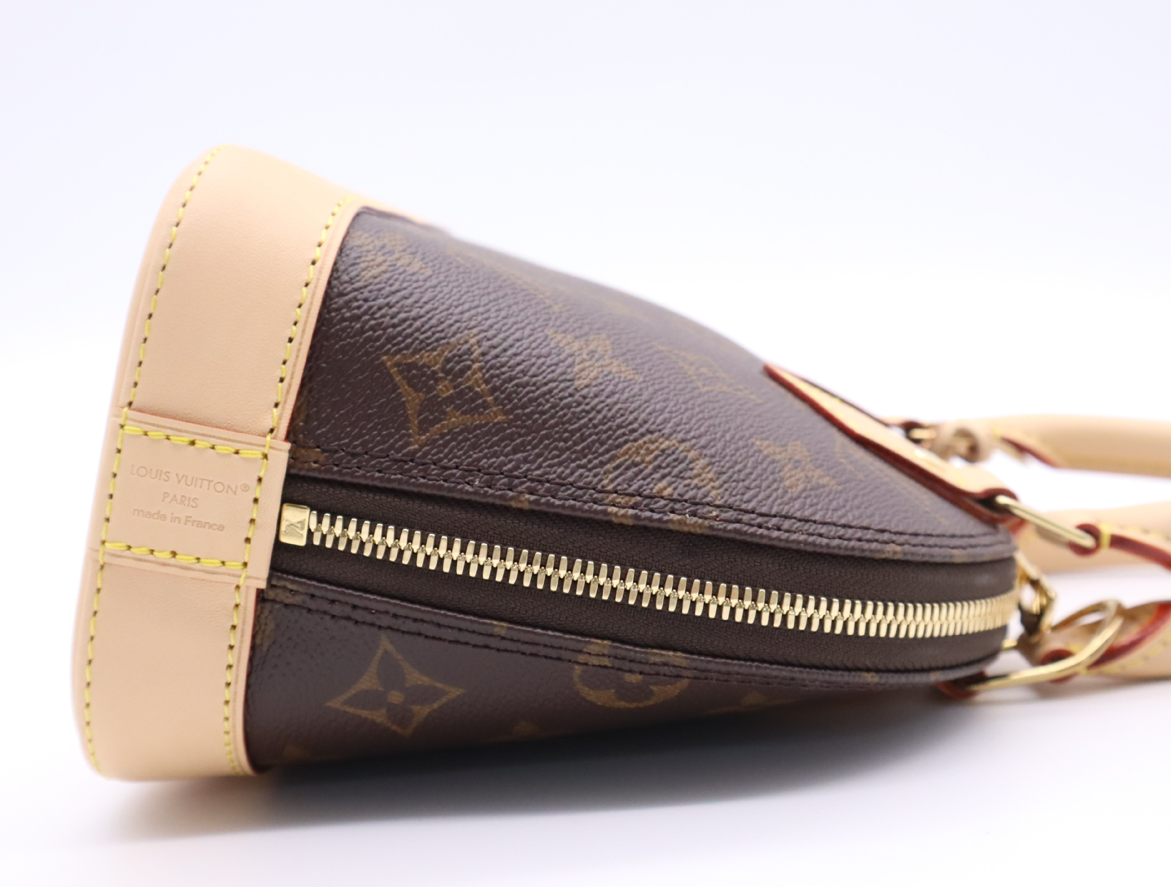 M46990 Monogram Alma BB Handbag with Shoulder Strap, Padlock, 2 Keys, Clochette, Dust Bag, and Box. RFID ID tested. — view 5