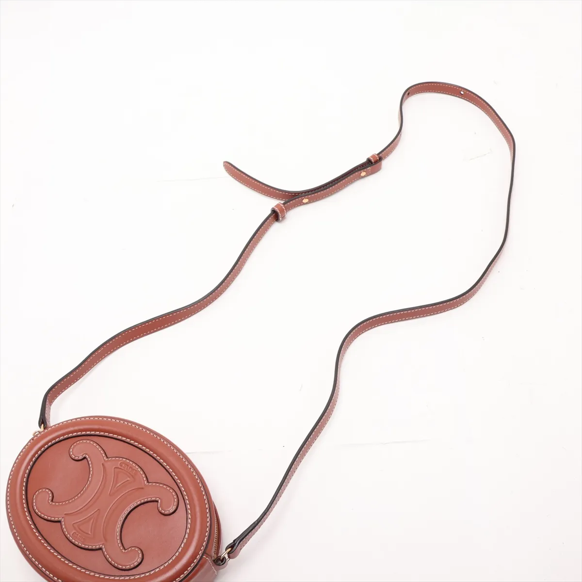 Oval Purse Cuir Triomphe Leather Shoulder Bag Brown — view 5