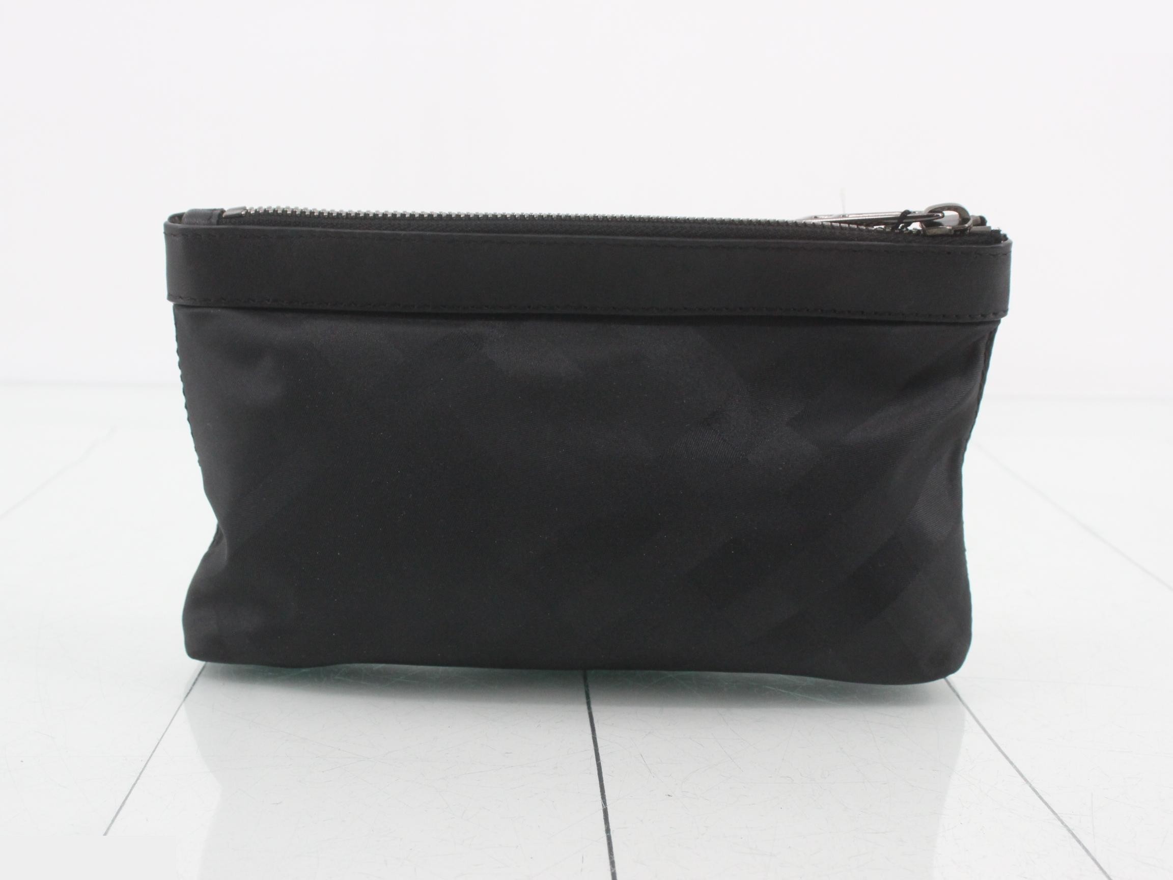 Nylon/Leather Pouch, Black — view 2