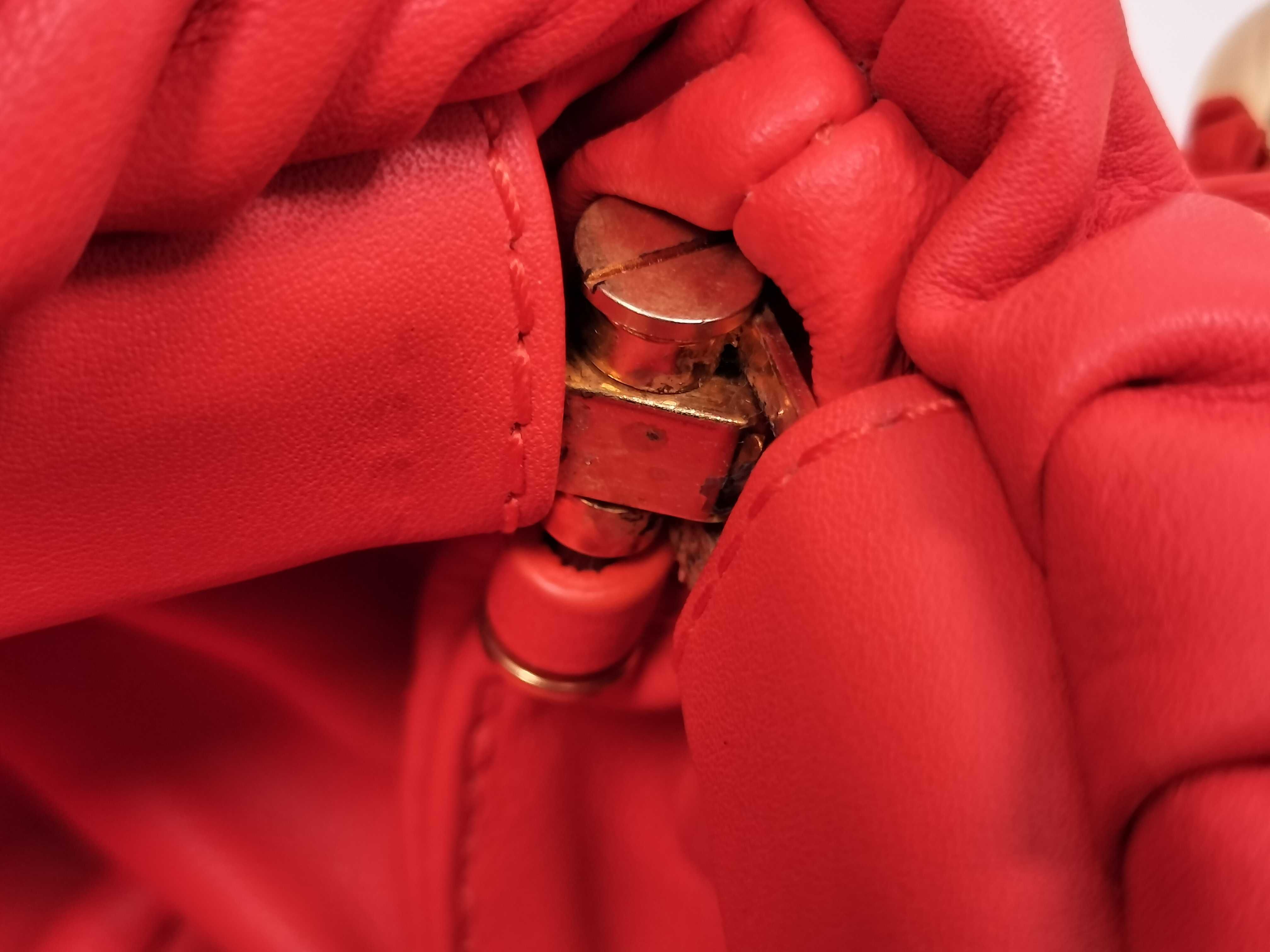 The Pouch Chain Shoulder Bag Orange x Gold Hardware Shoulder Bag — view 11