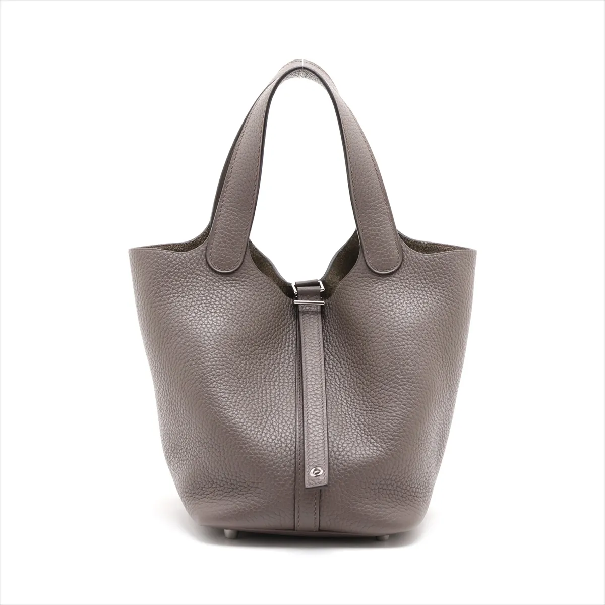 Picotin Lock 18 PM, Taurillon Clemence leather, Etoupe leather, silver hardware, Year: 2020
