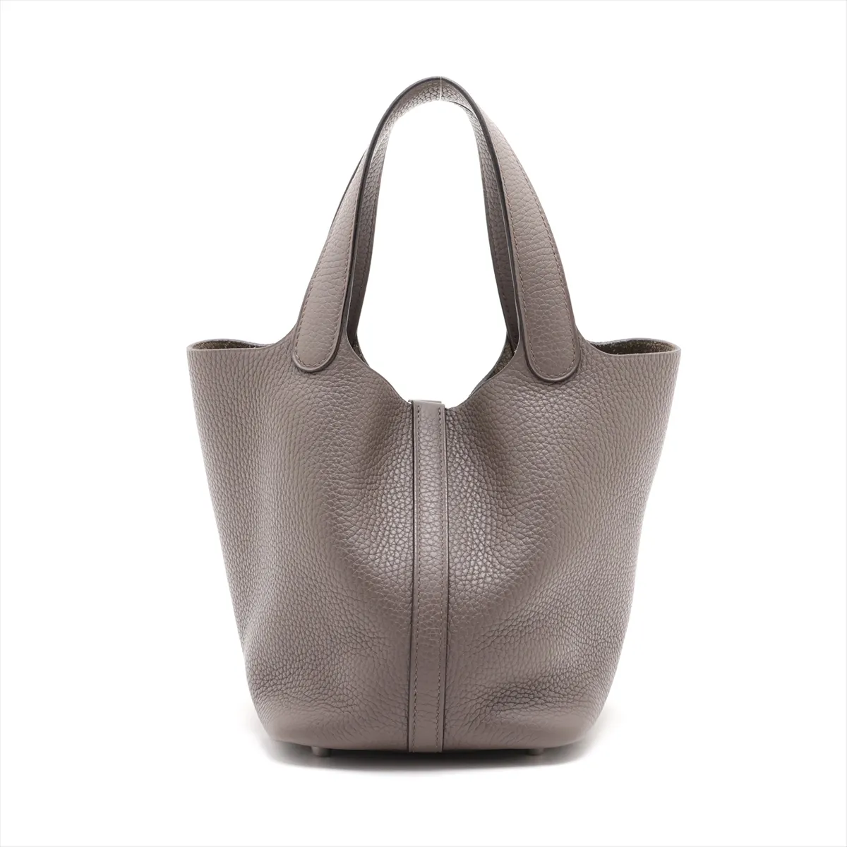 Picotin Lock 18 PM, Taurillon Clemence leather, Etoupe leather, silver hardware, Year: 2020 — view 2