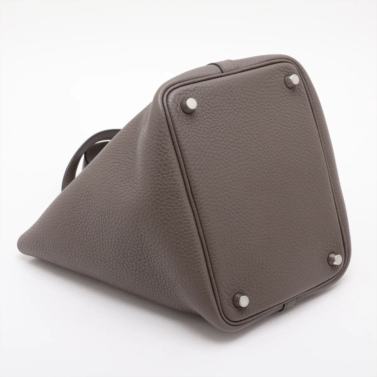 Picotin Lock 18 PM, Taurillon Clemence leather, Etoupe leather, silver hardware, Year: 2020 — view 4