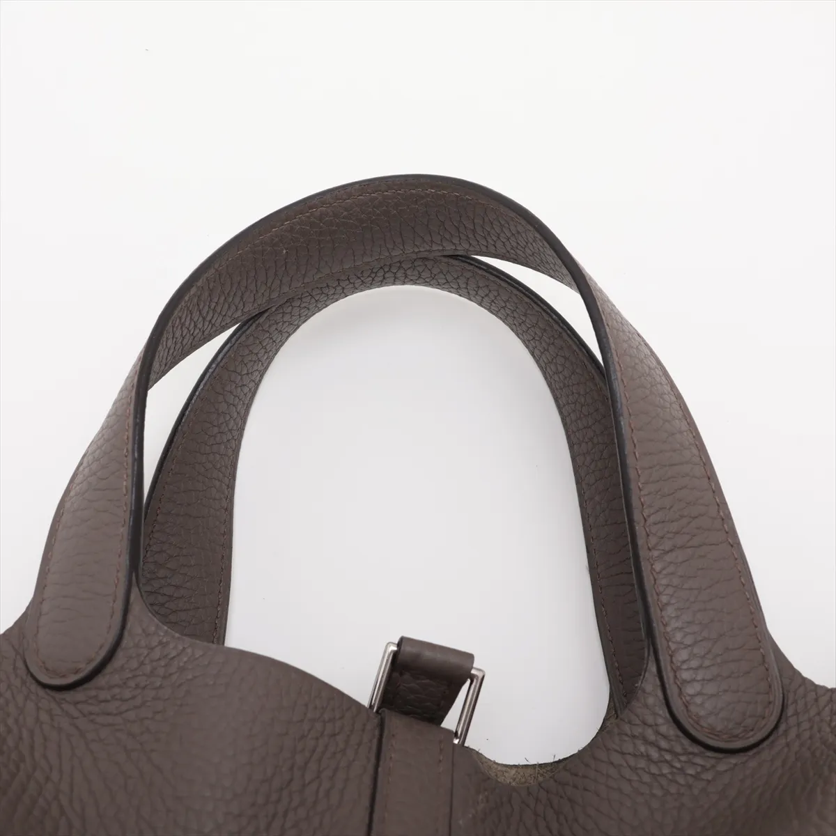 Picotin Lock 18 PM, Taurillon Clemence leather, Etoupe leather, silver hardware, Year: 2020 — view 6