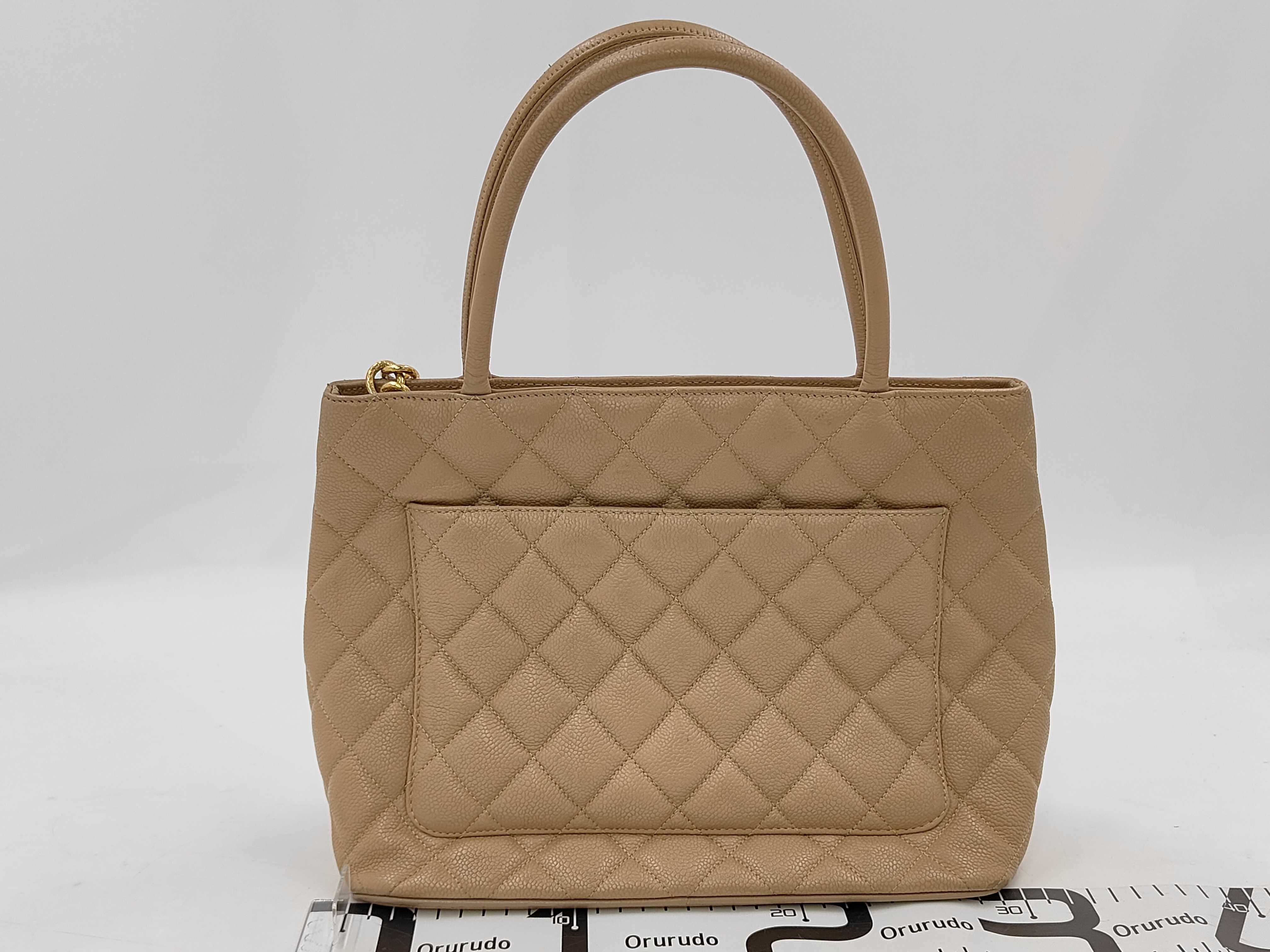 Reissue Tote Bag, Caviar Leather, Beige — view 2