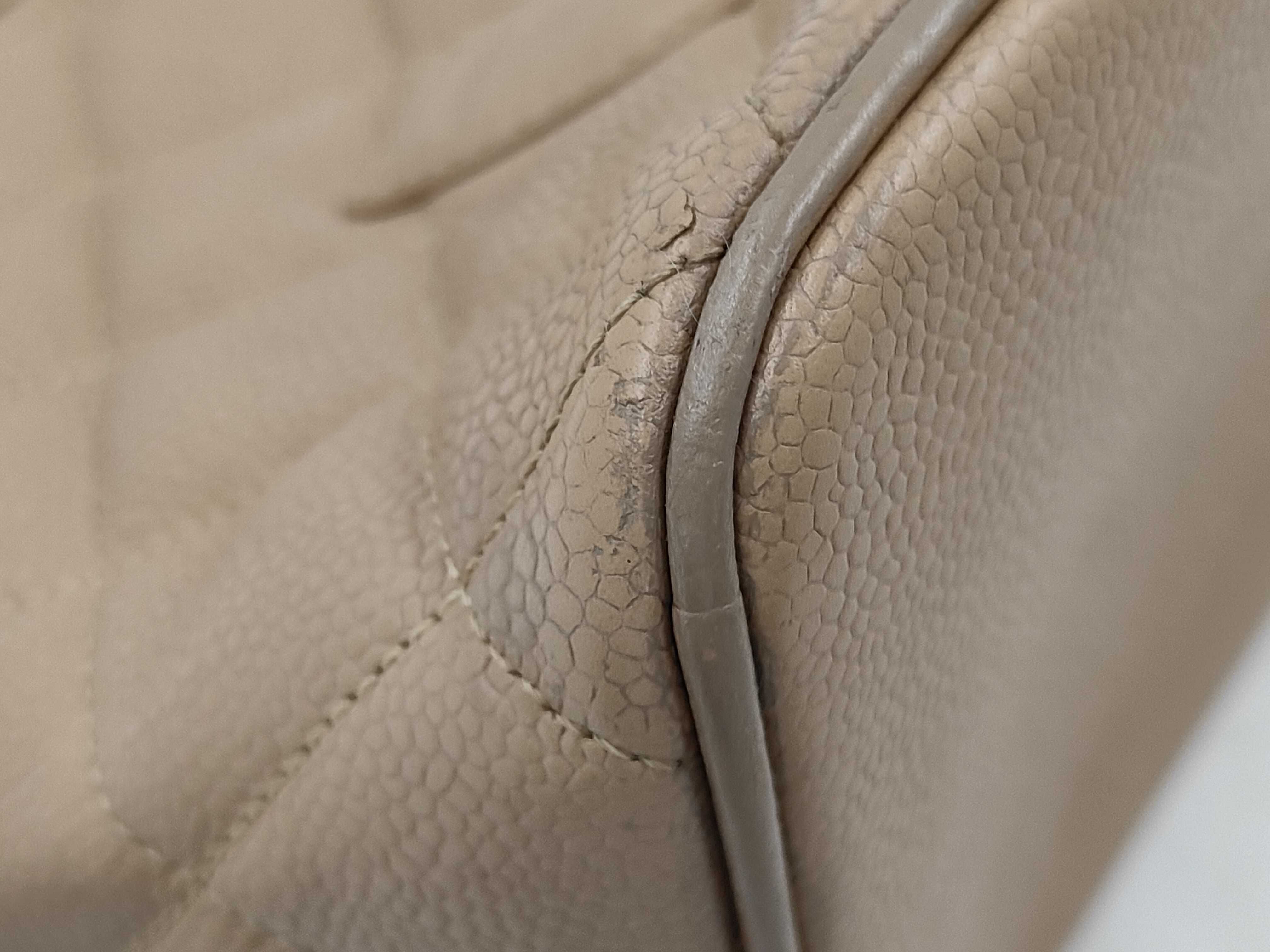 Reissue Tote Bag, Caviar Leather, Beige — view 3