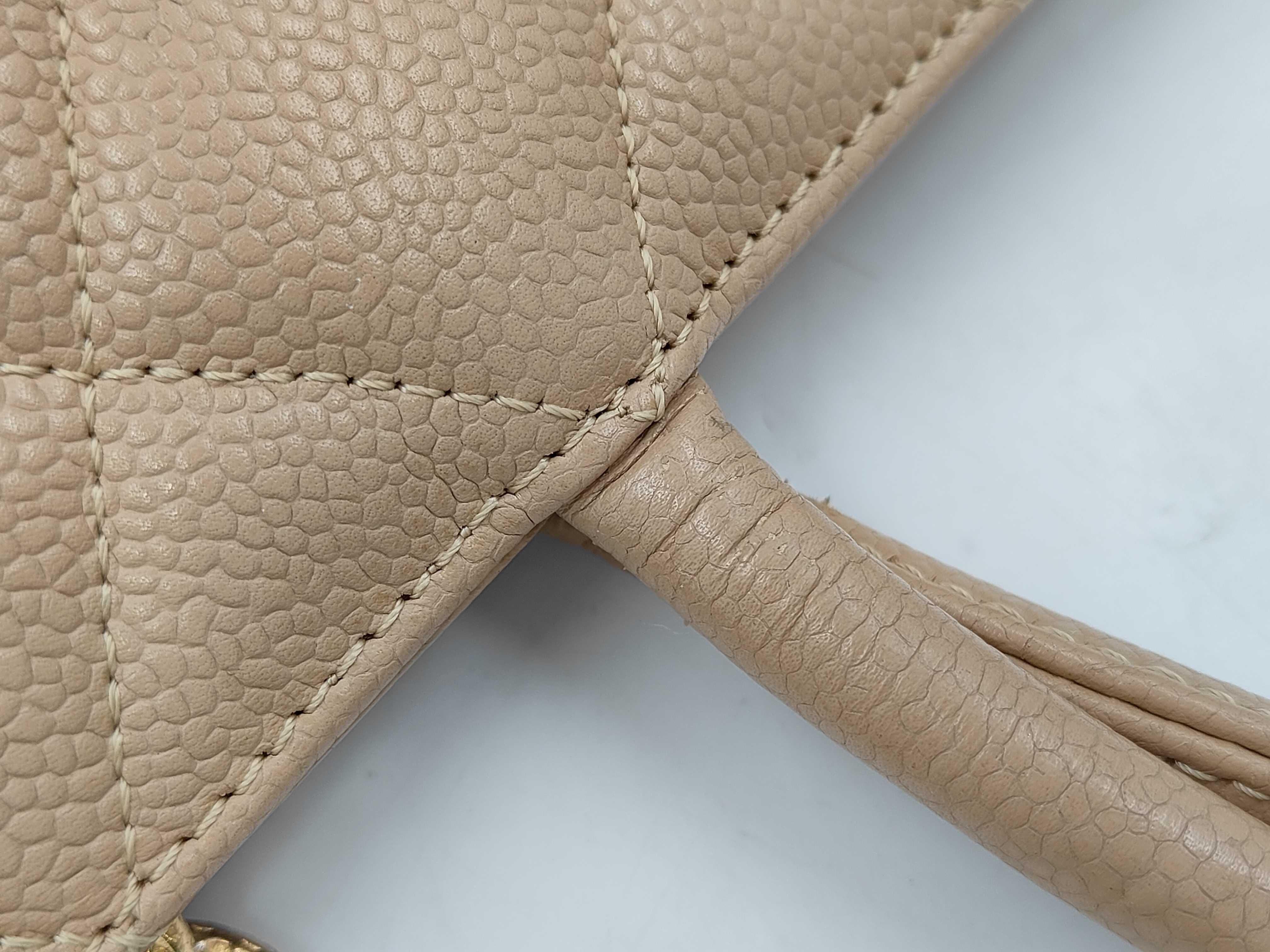 Reissue Tote Bag, Caviar Leather, Beige — view 7