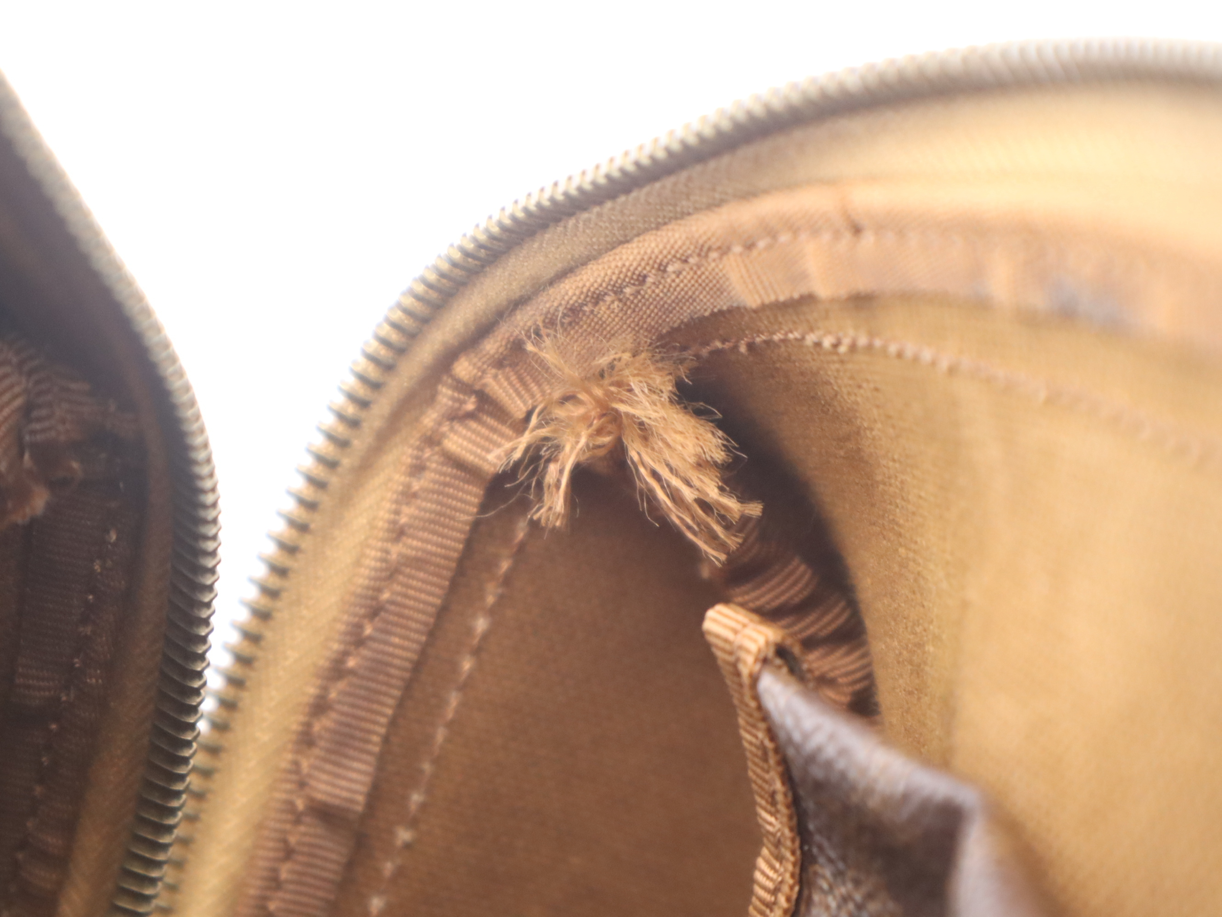 PVC x Leather Macadam Pattern Mini Boston Bag with Gold Hardware, Brown Boston Bag — view 14