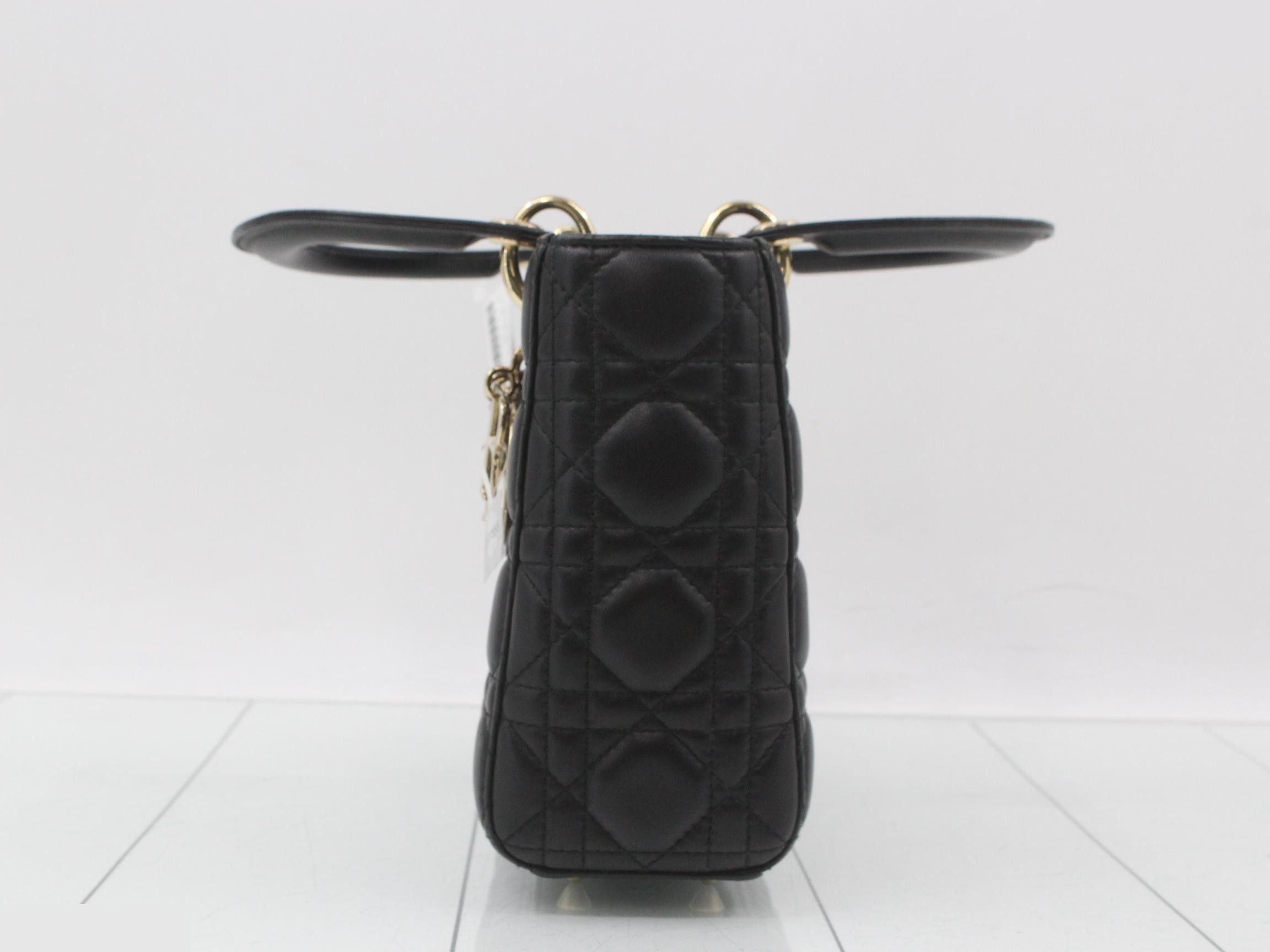 Lady Dior Cannage Lamb 2-Way Handbag — view 3