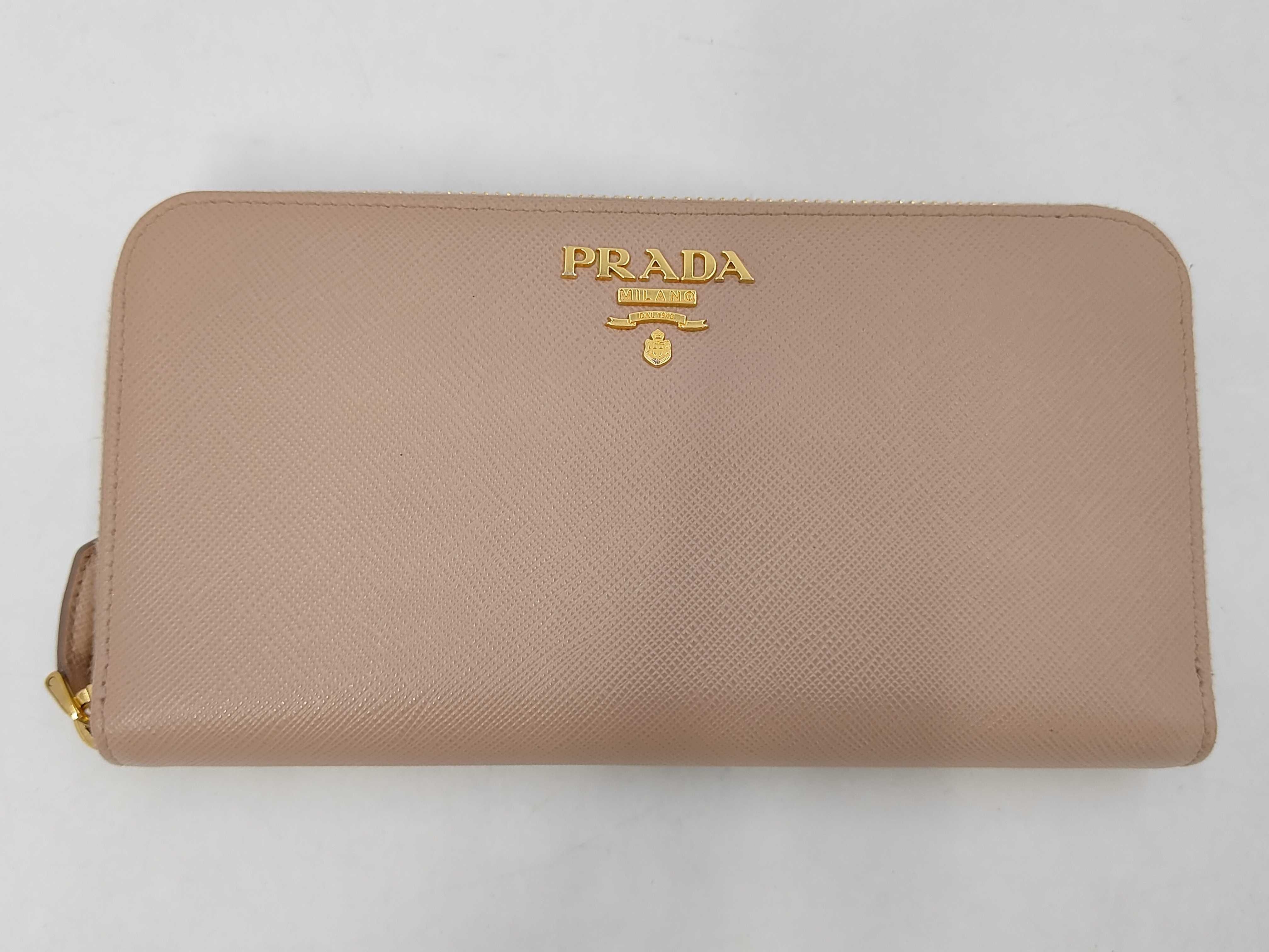 Long Wallet, Round, Saffiano Leather, Pink Beige, 1ML506 Wallet