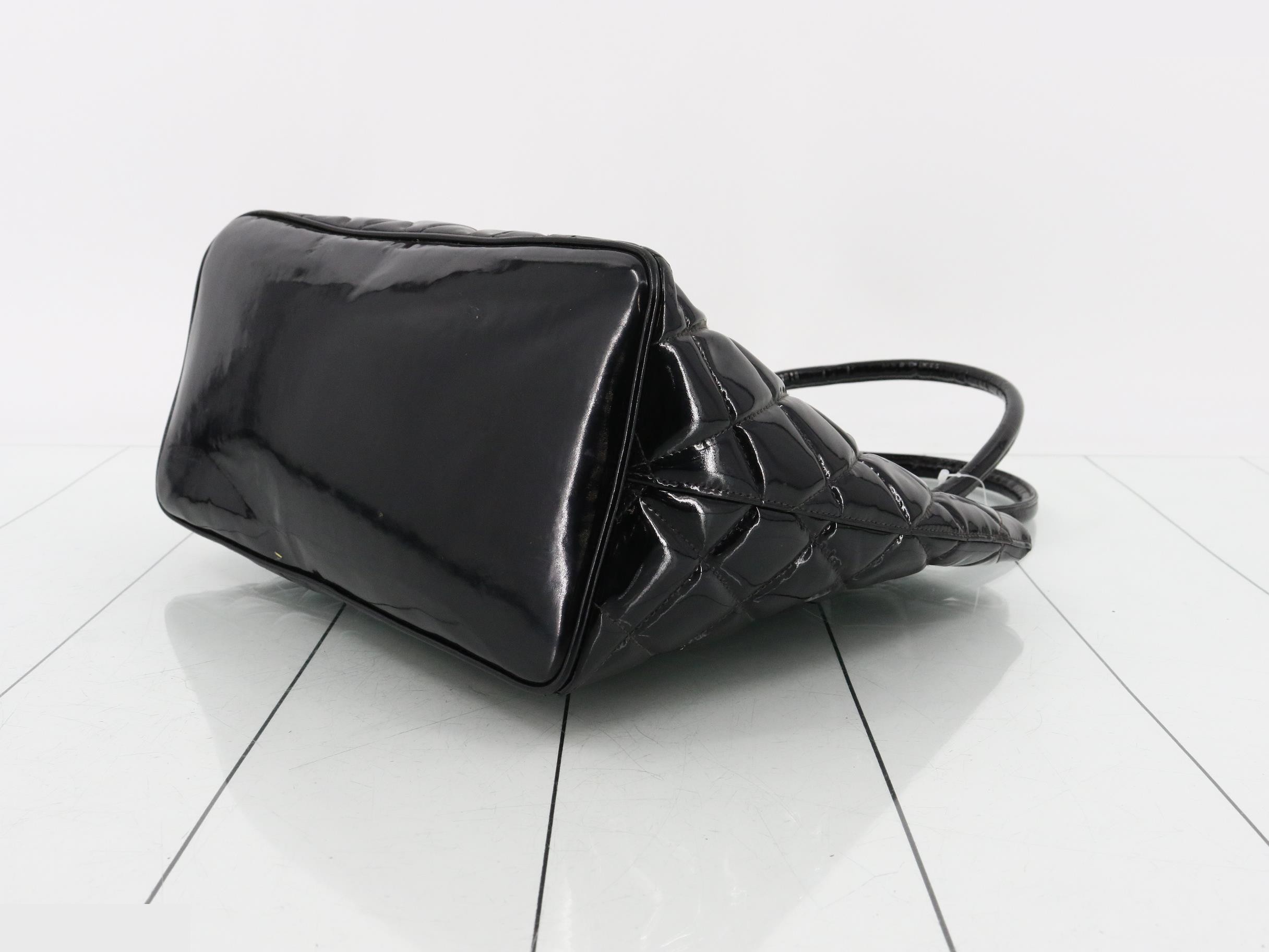 Reissue Tote Bag, Enamel Tote Bag, Black — view 6