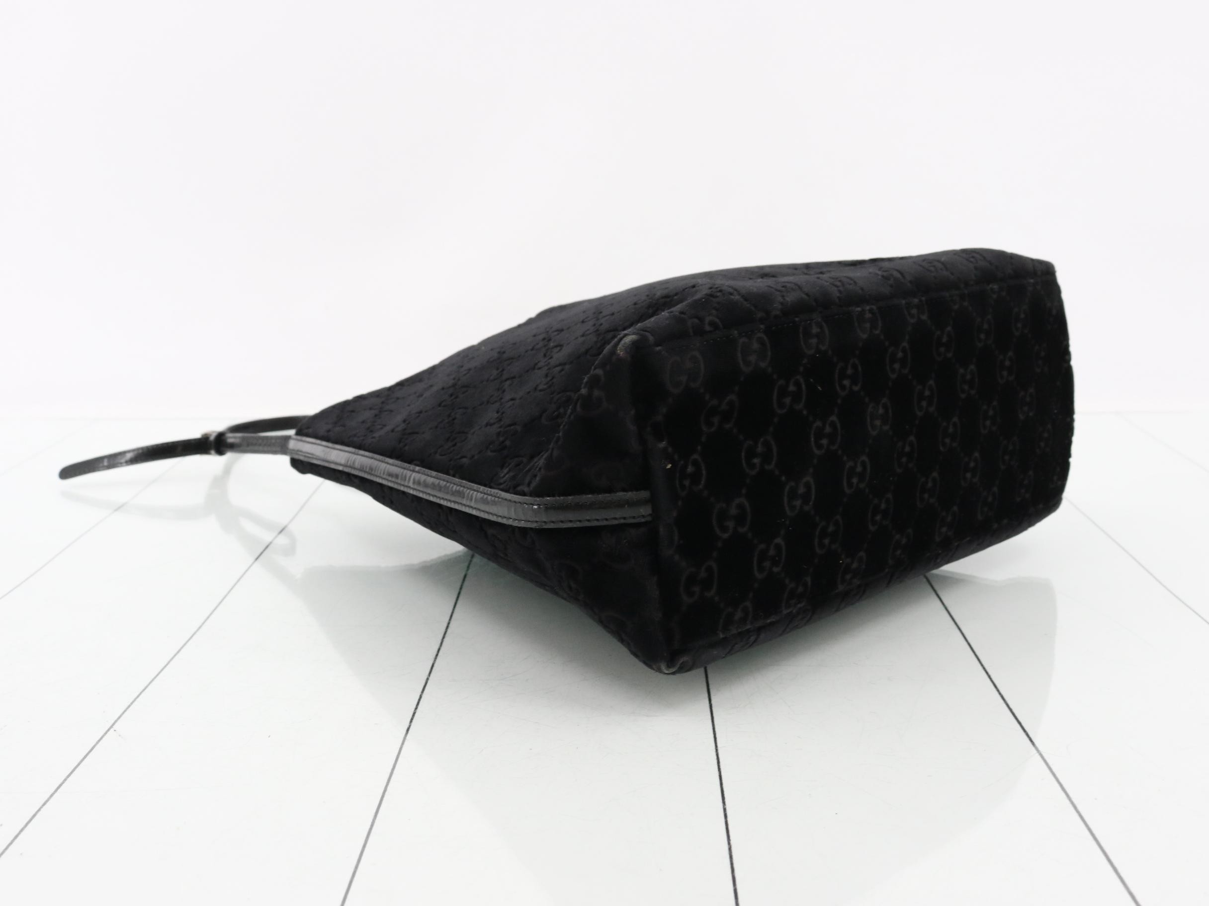 GG Suede One-Shoulder Bag, Black — view 5