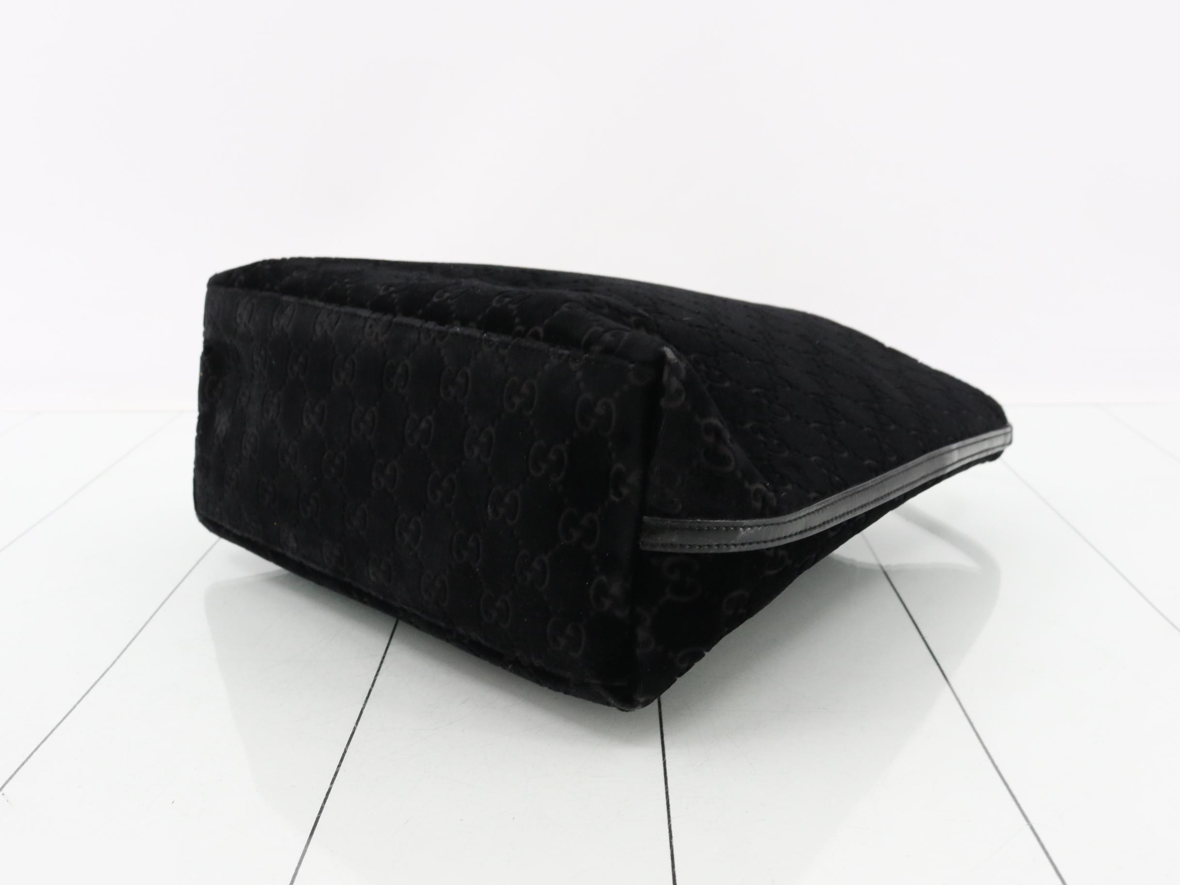 GG Suede One-Shoulder Bag, Black — view 6