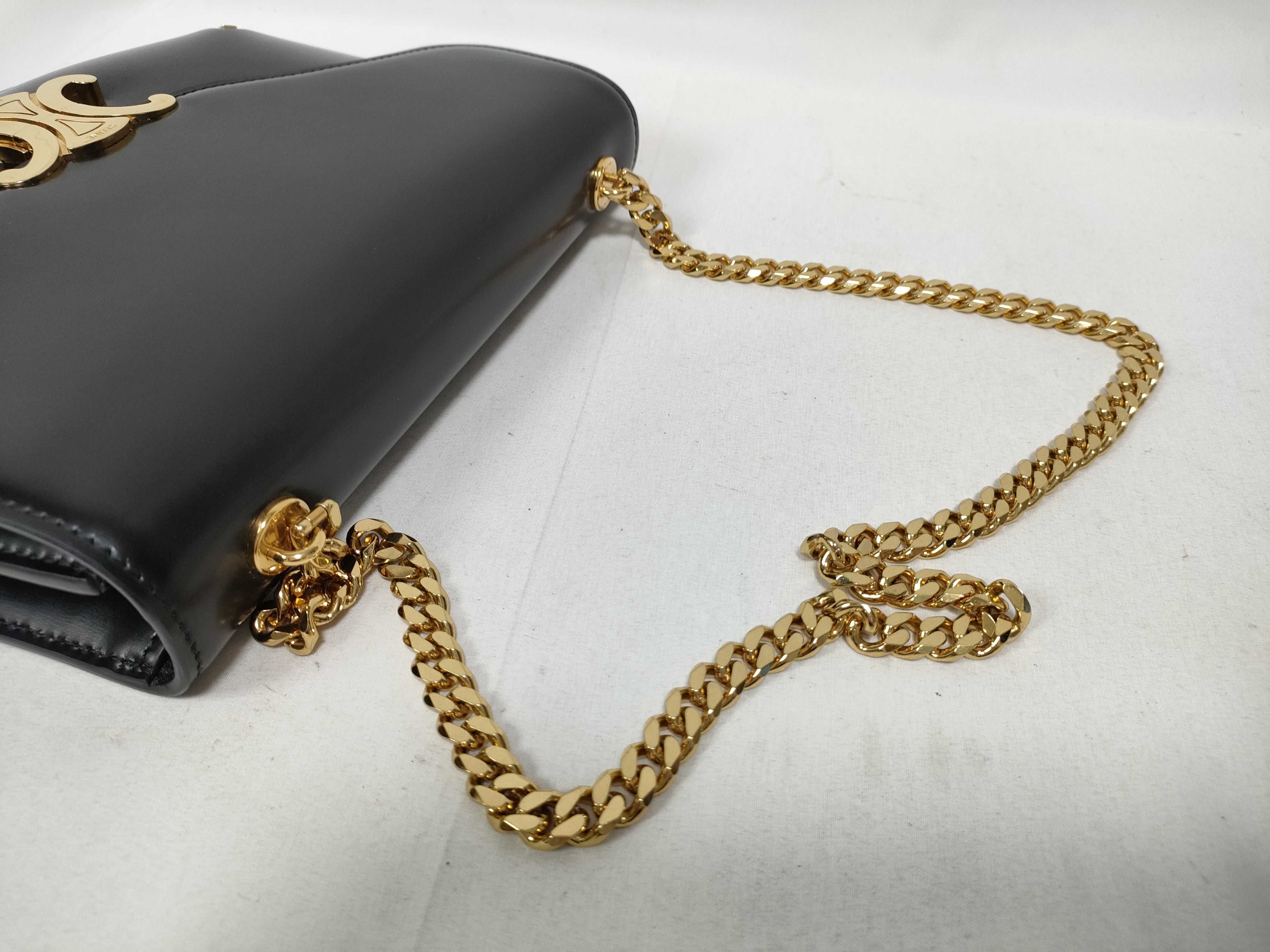BAG TRIOMPHE BLACK CALFSKIN BESACE CHAIN ​​SHOULDER F-CU-1252 Shoulder Bag — view 7