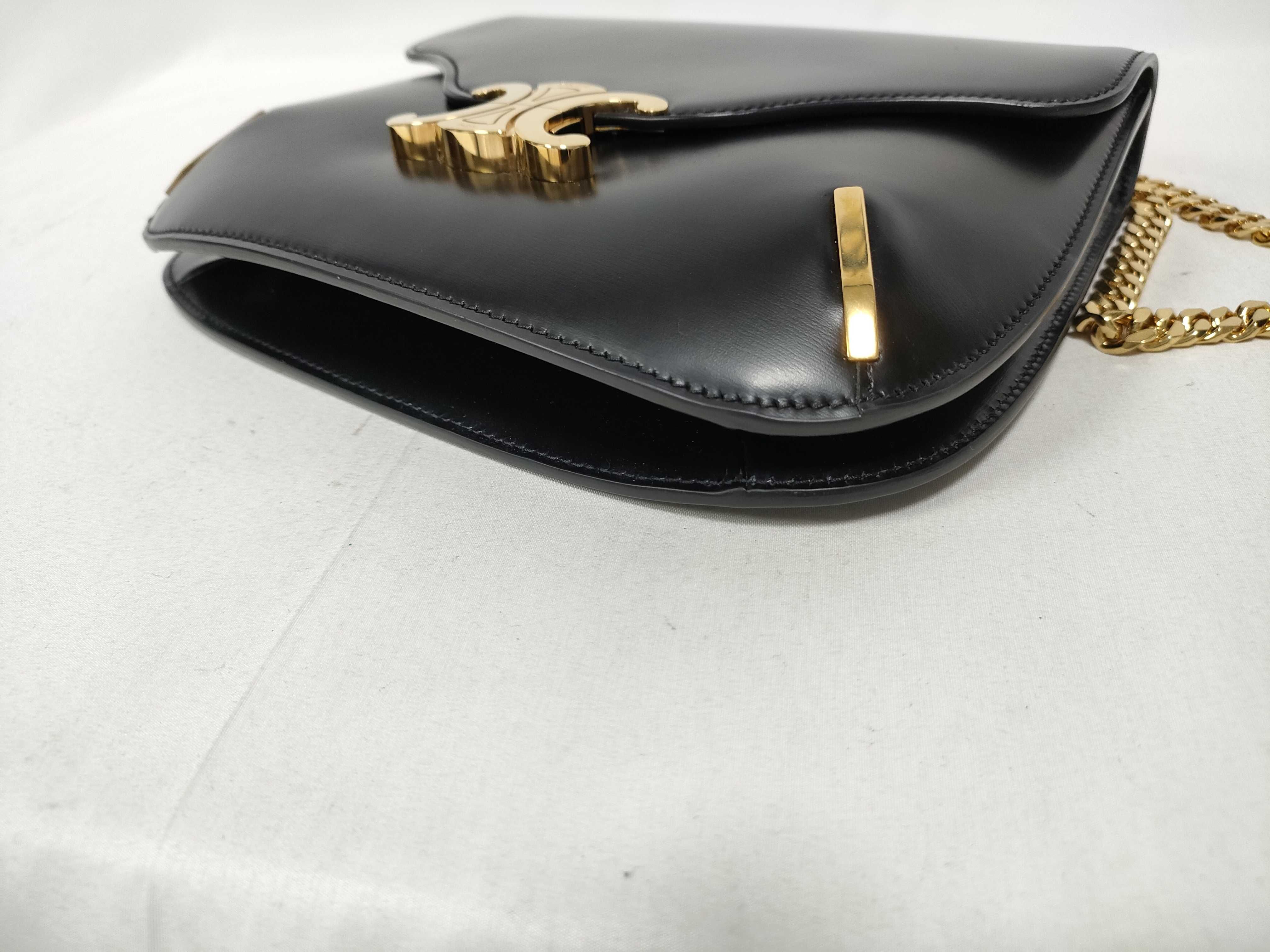 BAG TRIOMPHE BLACK CALFSKIN BESACE CHAIN ​​SHOULDER F-CU-1252 Shoulder Bag — view 10