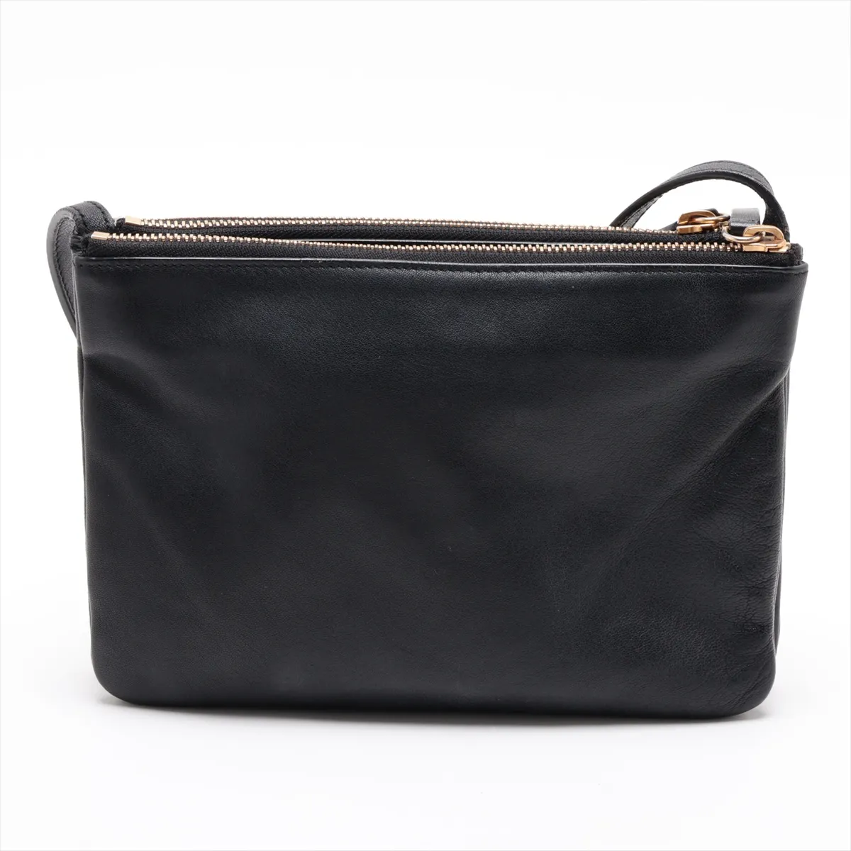 Trio Leather Shoulder Bag, Black — view 2