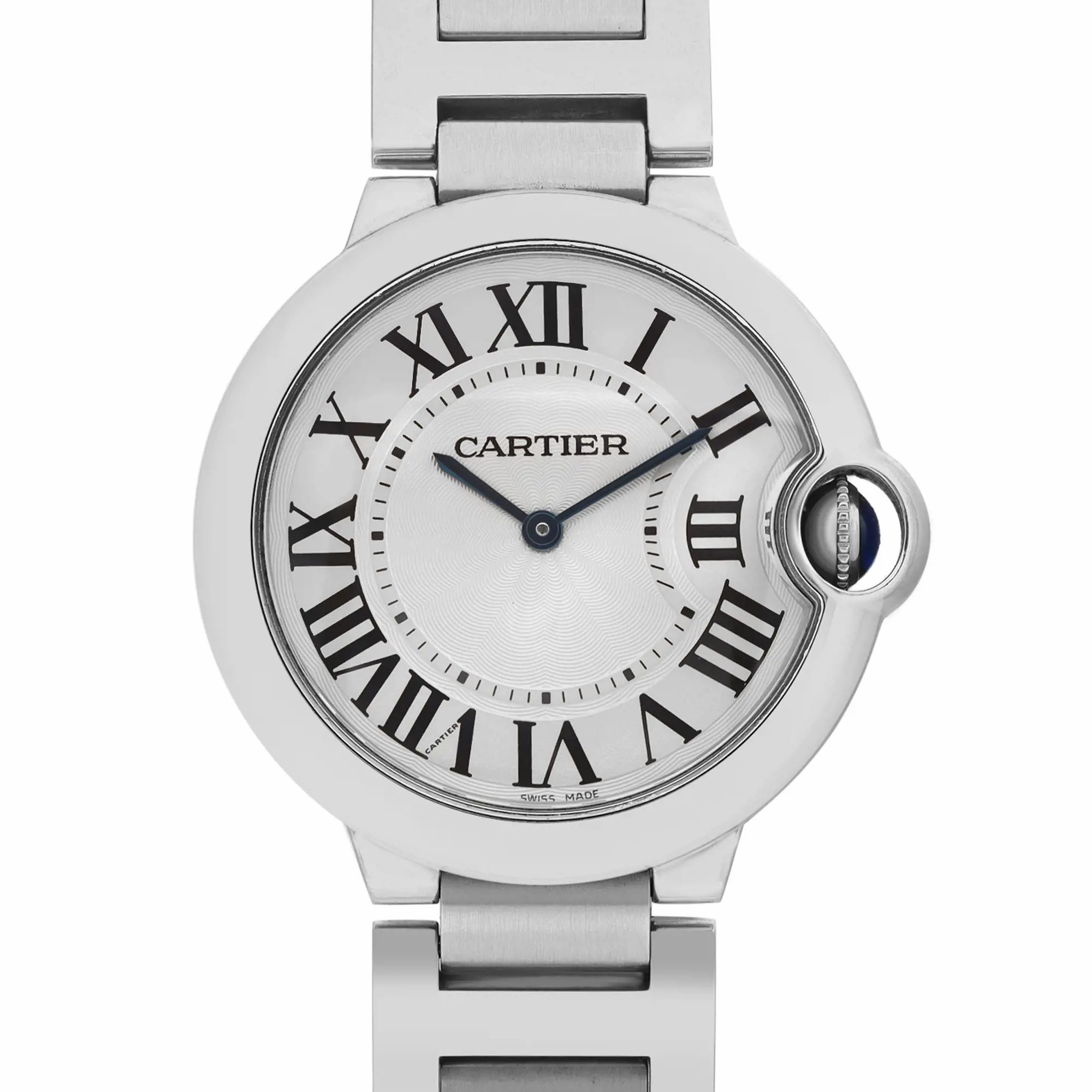 Ballon Bleu 36 Silver Guilloche Roman Dial Quartz Unisex Watch W69011Z4 — view 2