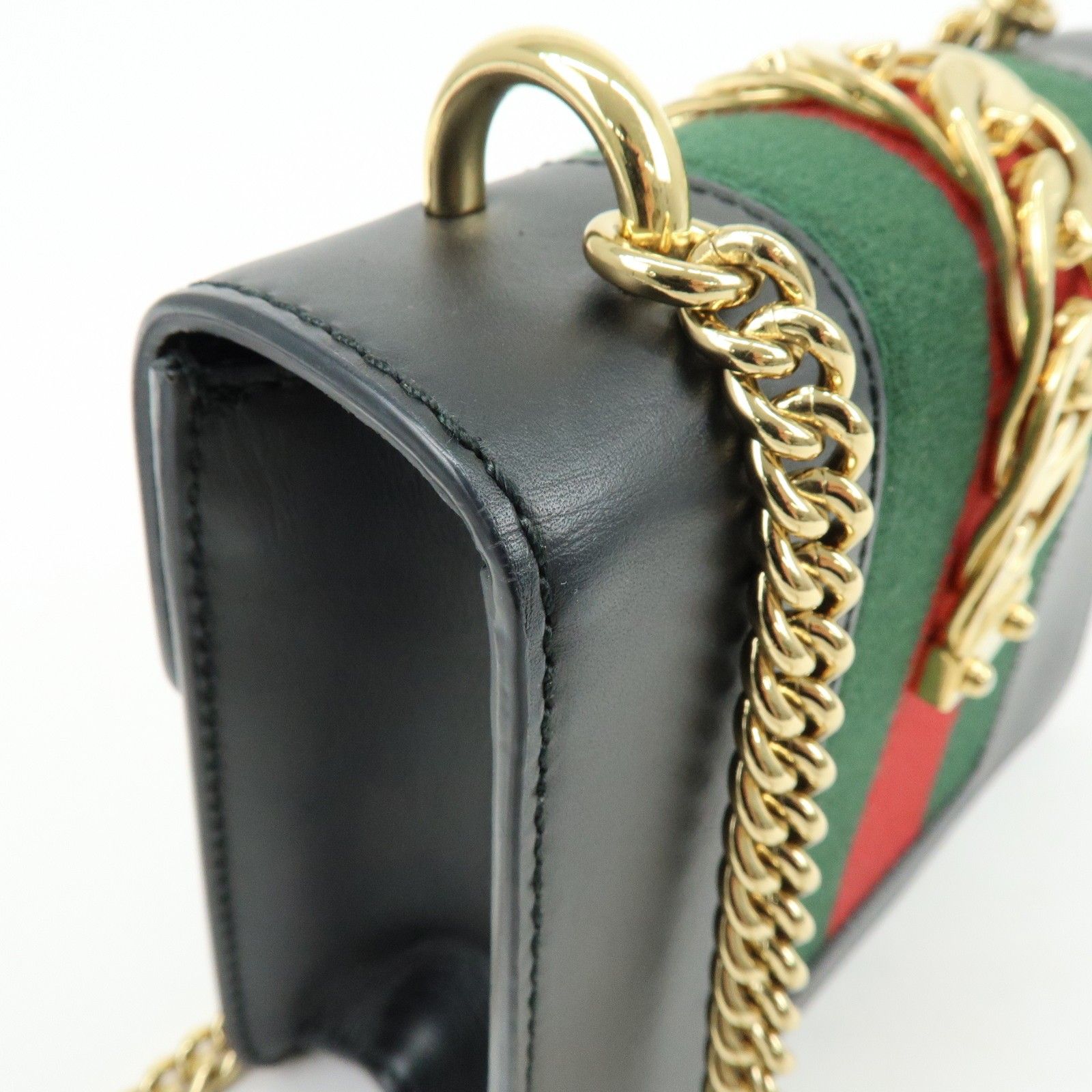 Calfskin Mini Sylvie Shoulder Bag Black — view 13