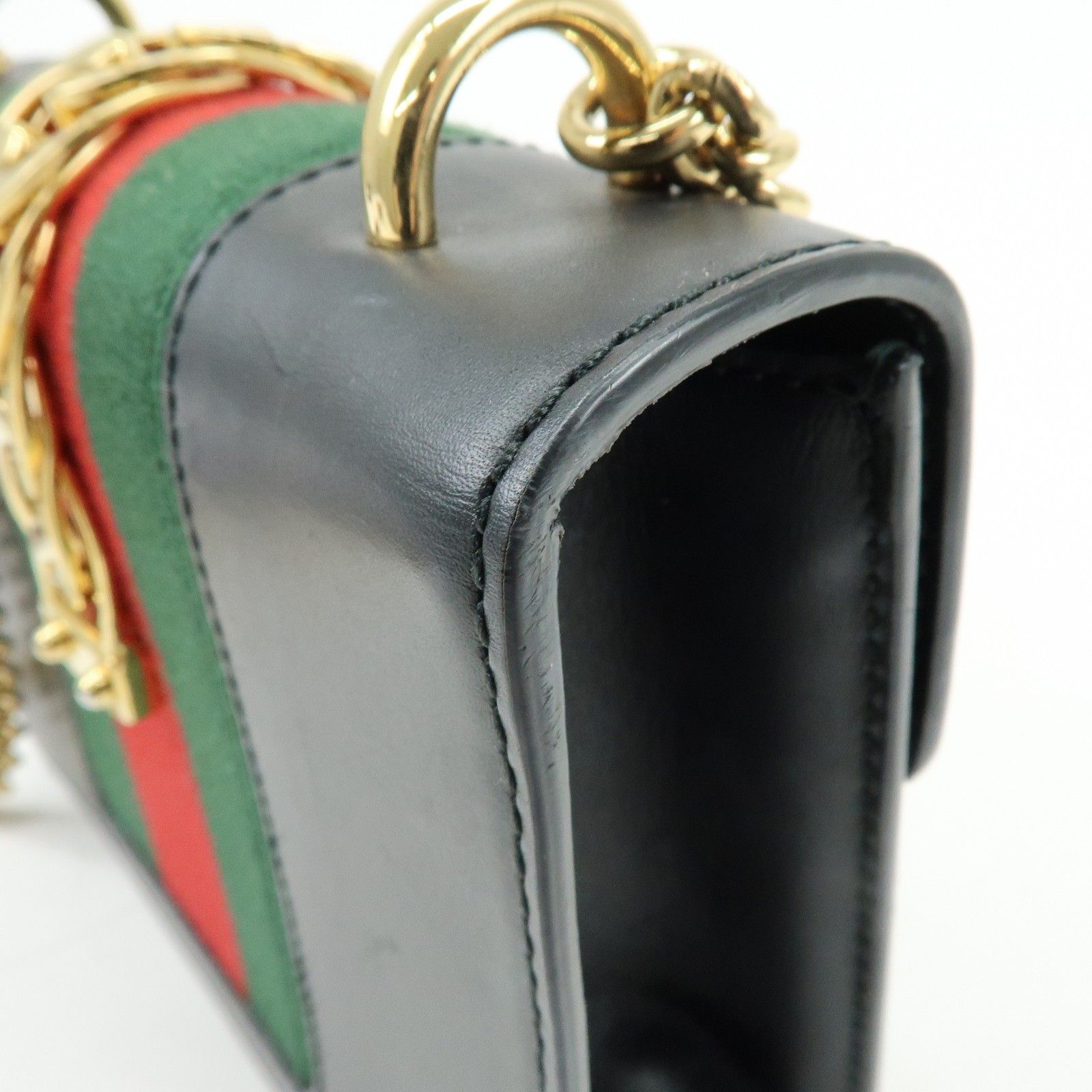 Calfskin Mini Sylvie Shoulder Bag Black — view 14
