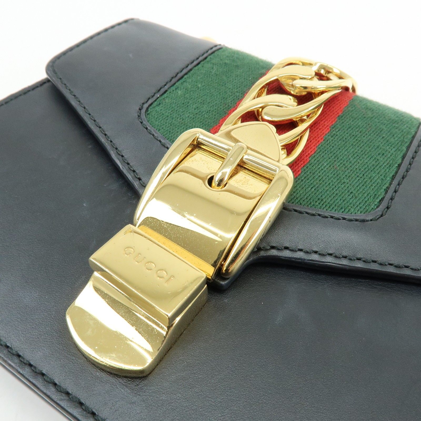Calfskin Mini Sylvie Shoulder Bag Black — view 16