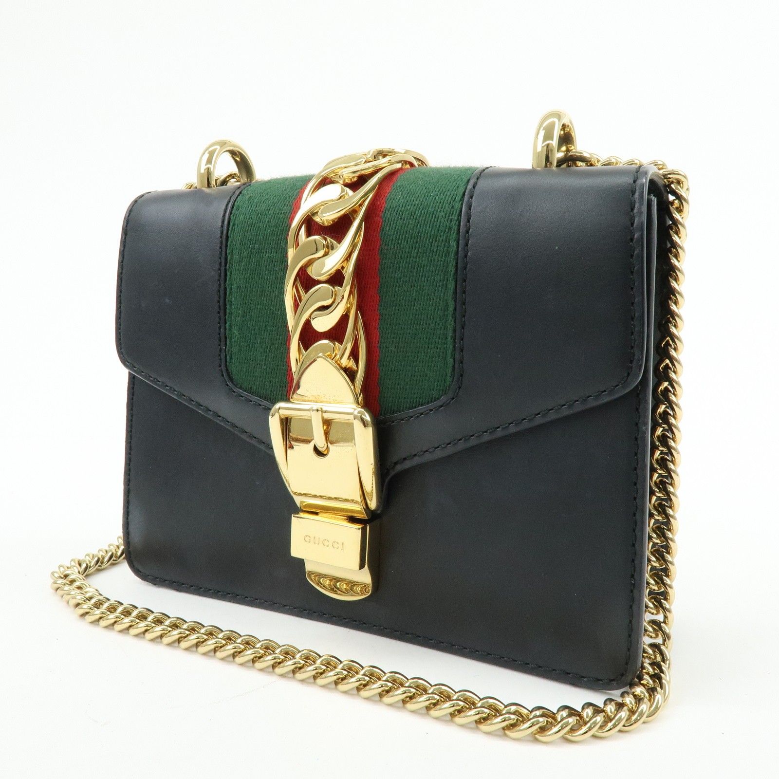 Calfskin Mini Sylvie Shoulder Bag Black — view 3