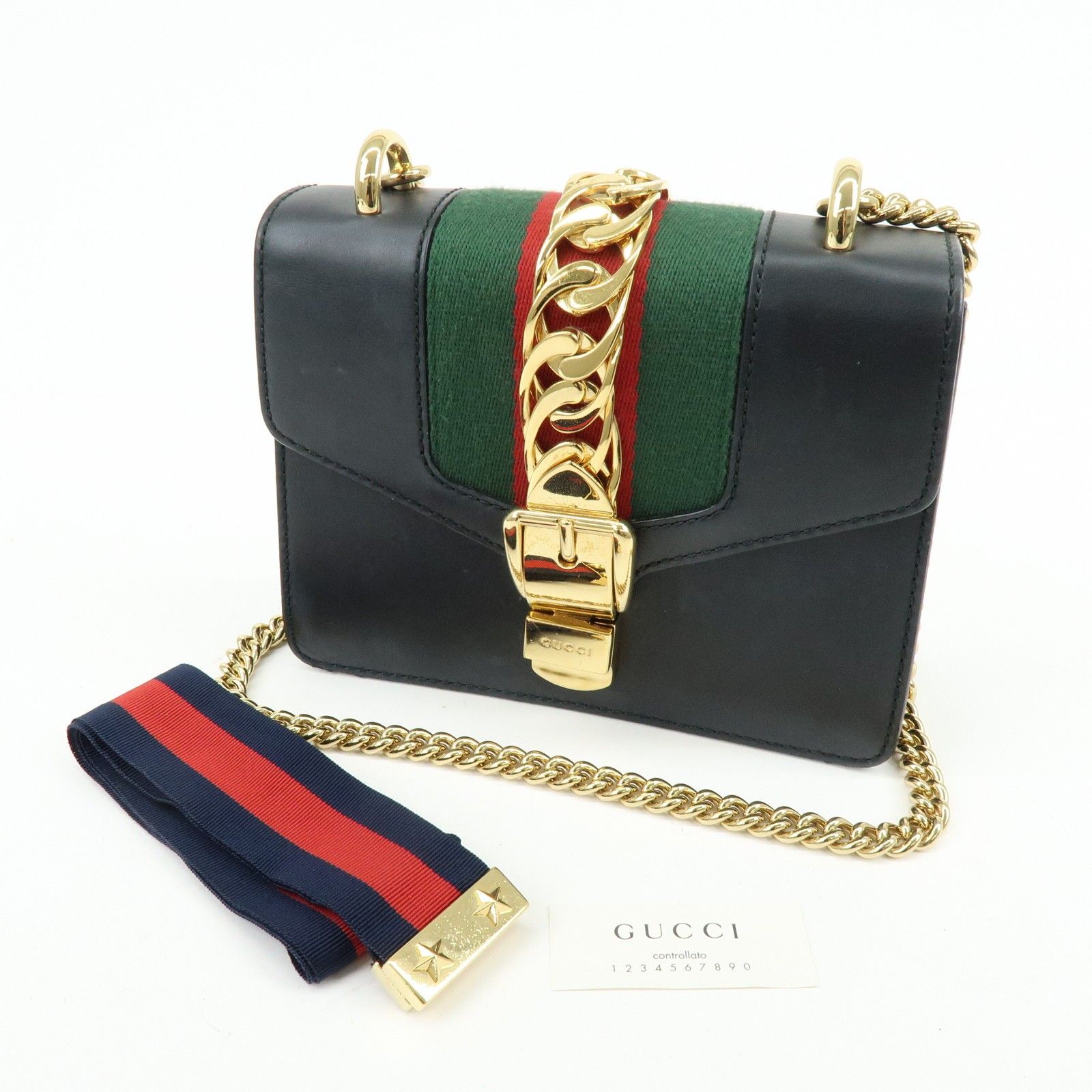 Calfskin Mini Sylvie Shoulder Bag Black — view 24