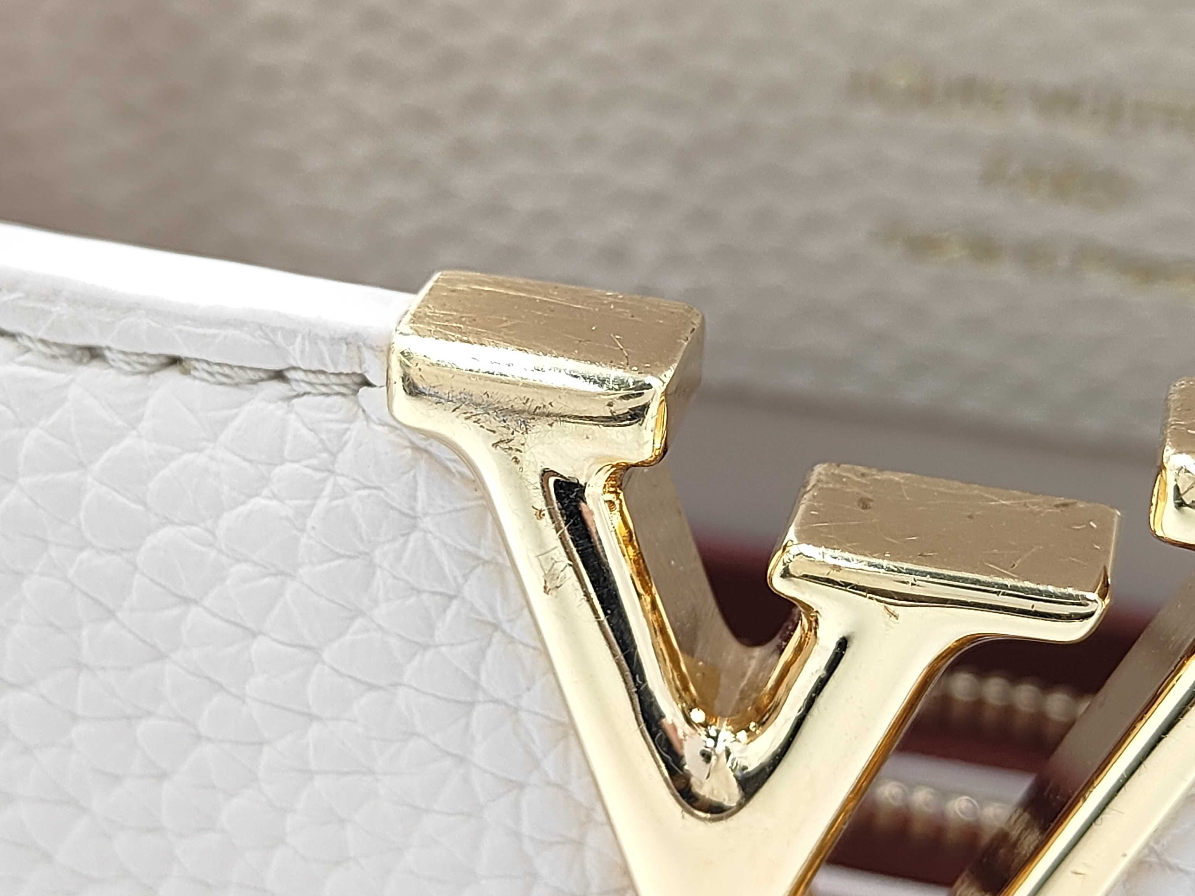 Capucines Mini Ivory Taurillon Handbag — view 14