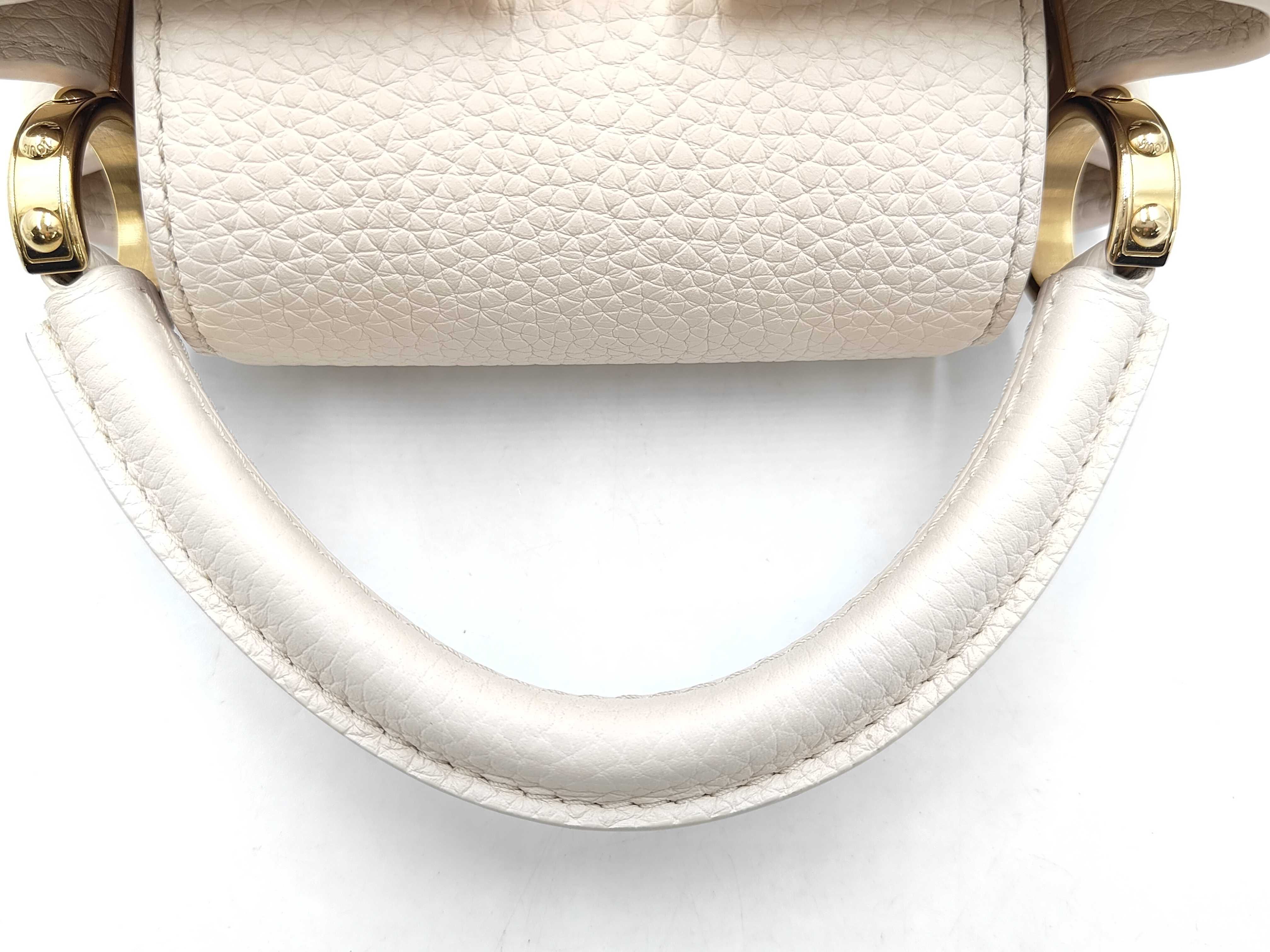 Capucines Mini Ivory Taurillon Handbag — view 3