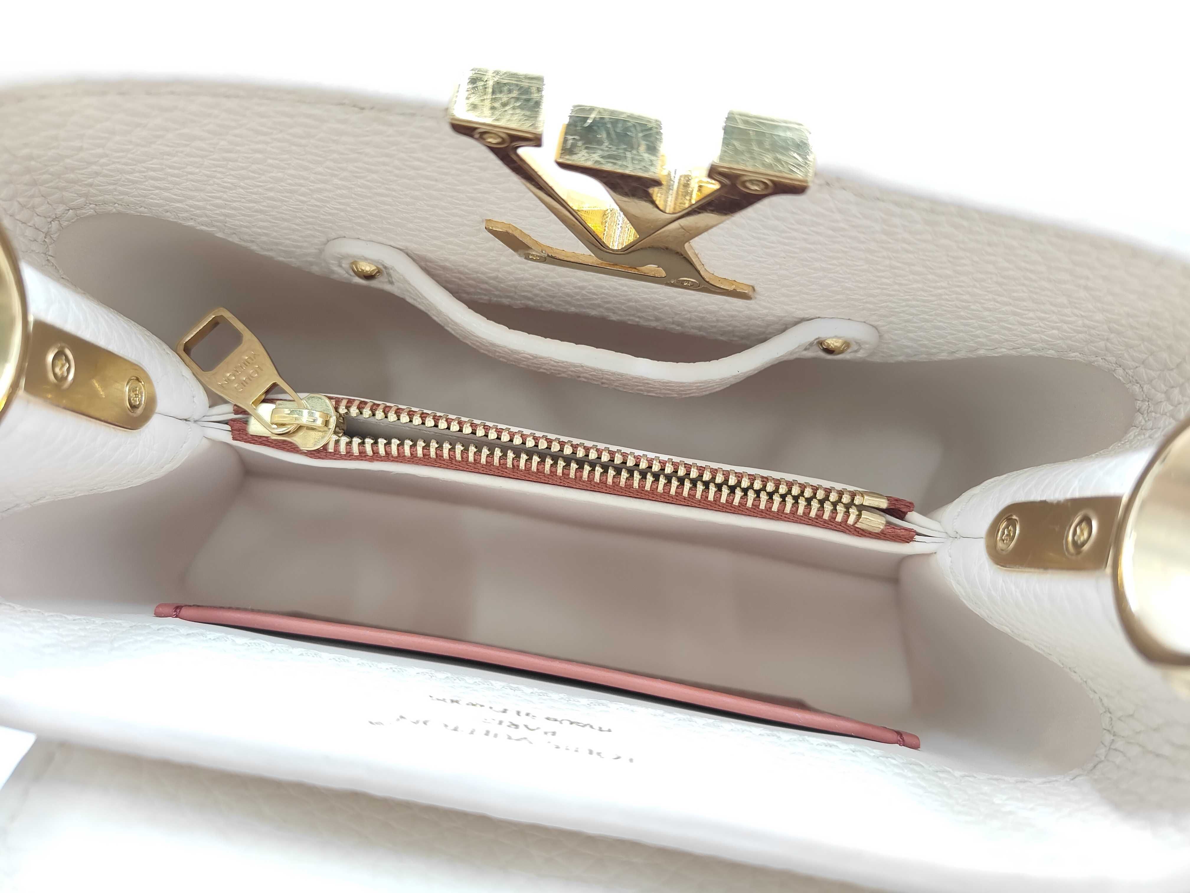 Capucines Mini Ivory Taurillon Handbag — view 7