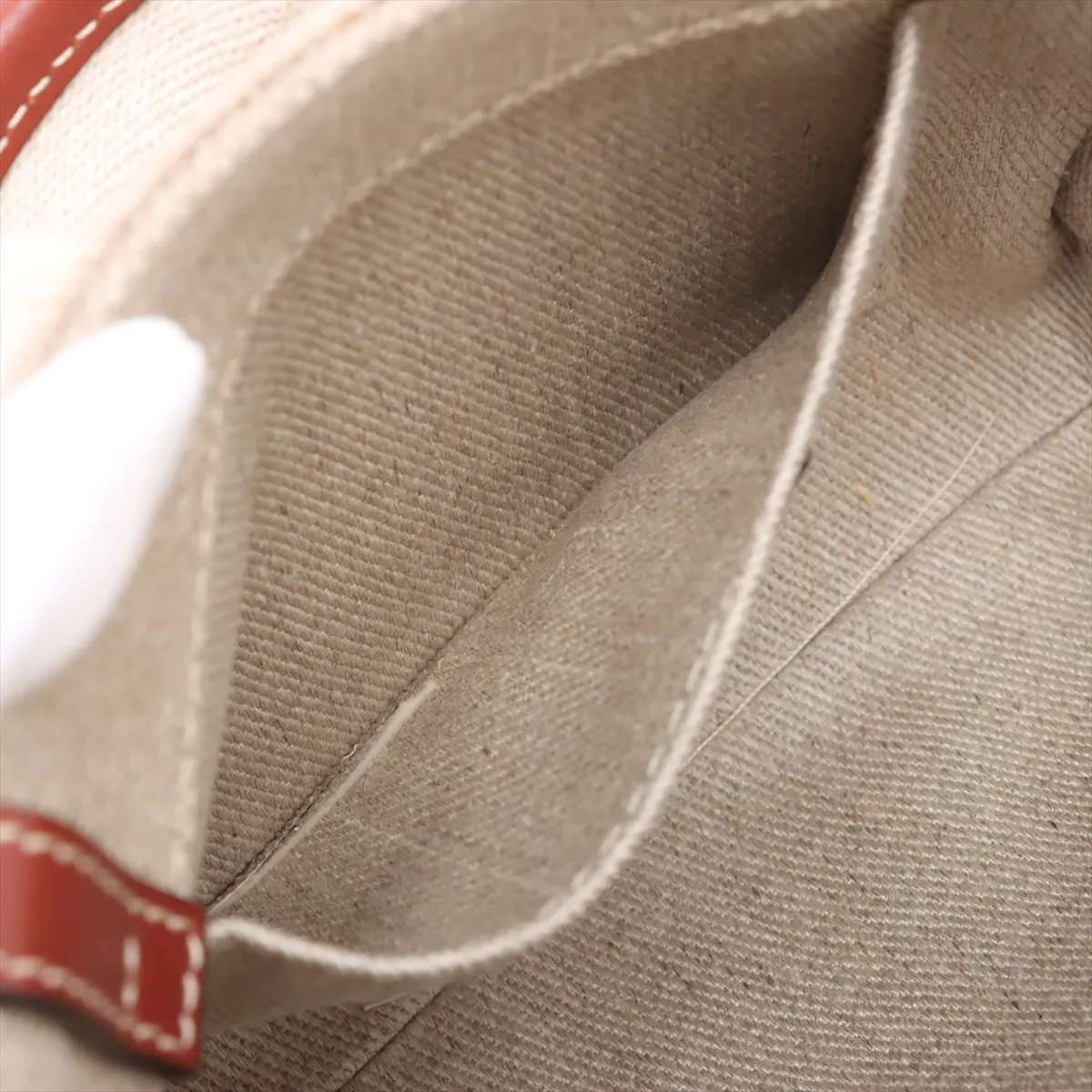 Woody Nano Canvas x Leather 2-Way Handbag, Beige x Brown — view 8