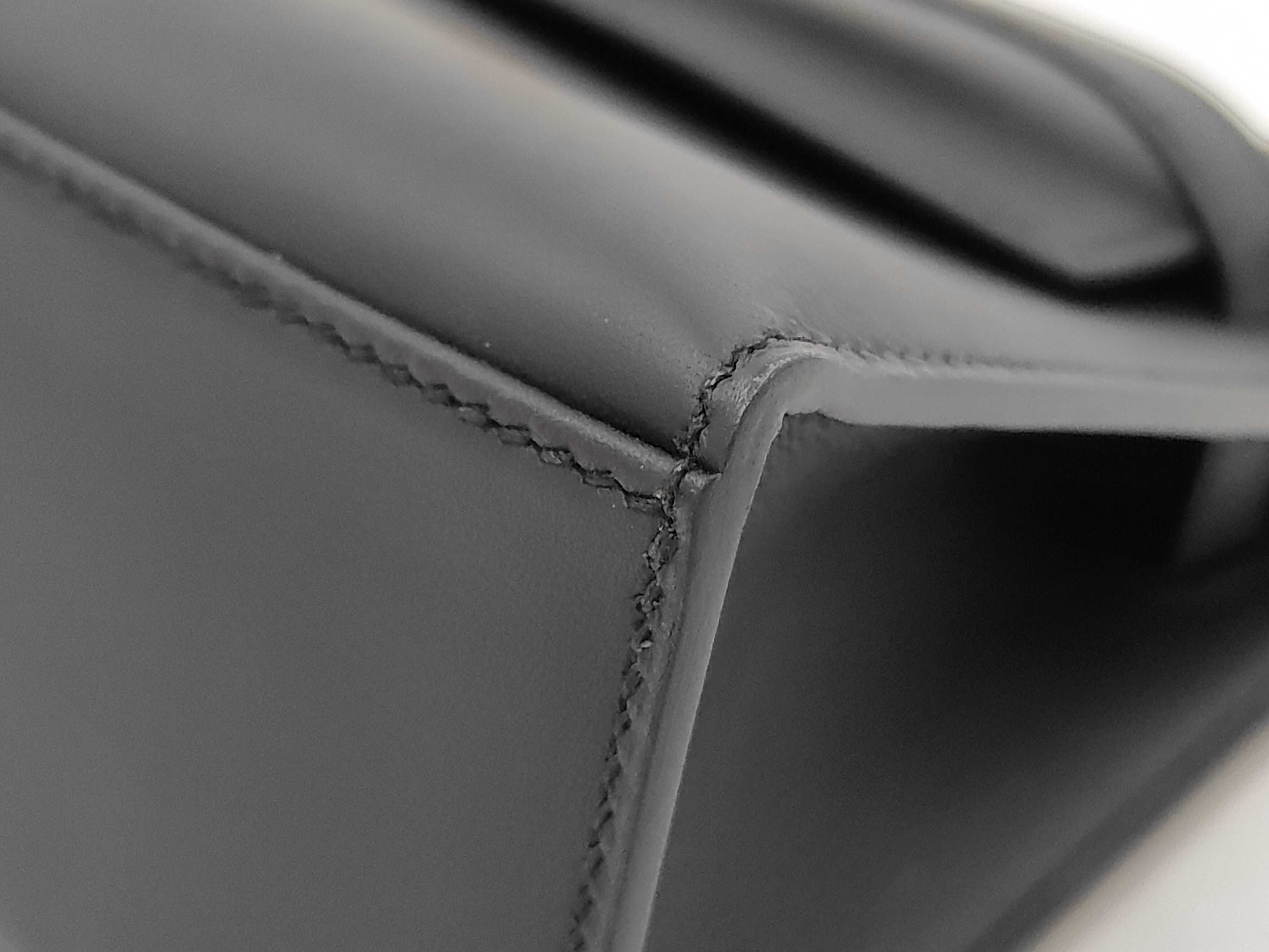 Pochette Kelly, Veau Swift leather, black, gold hardware, K stamp, handbag — view 7