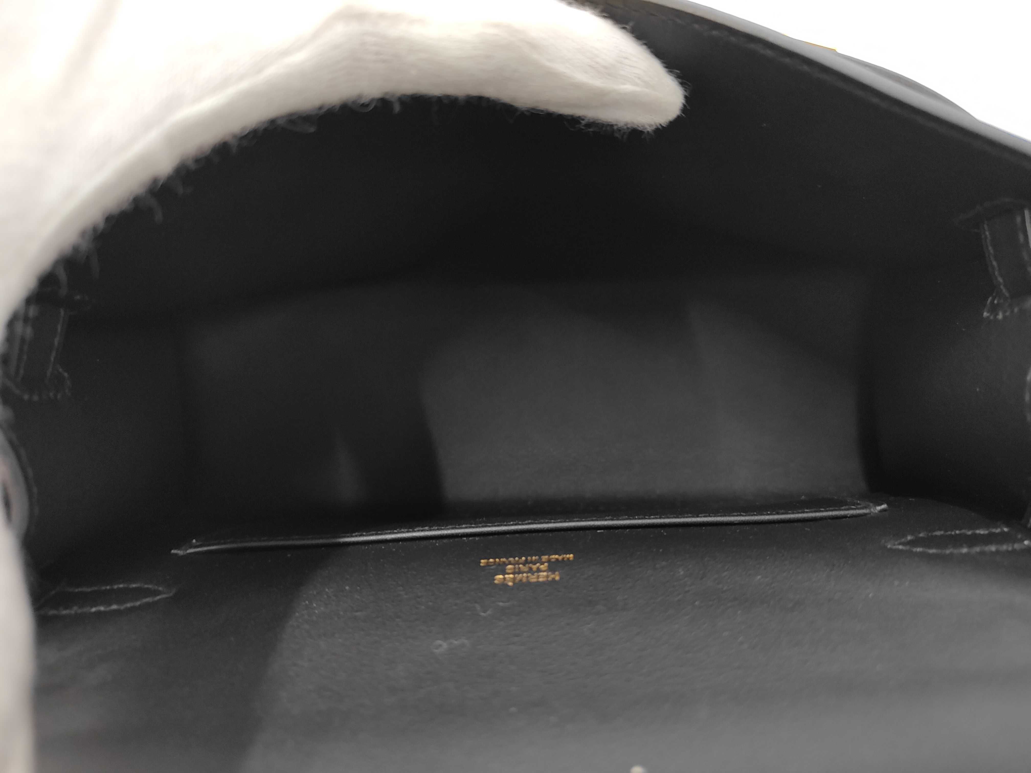 Pochette Kelly, Veau Swift leather, black, gold hardware, K stamp, handbag — view 9