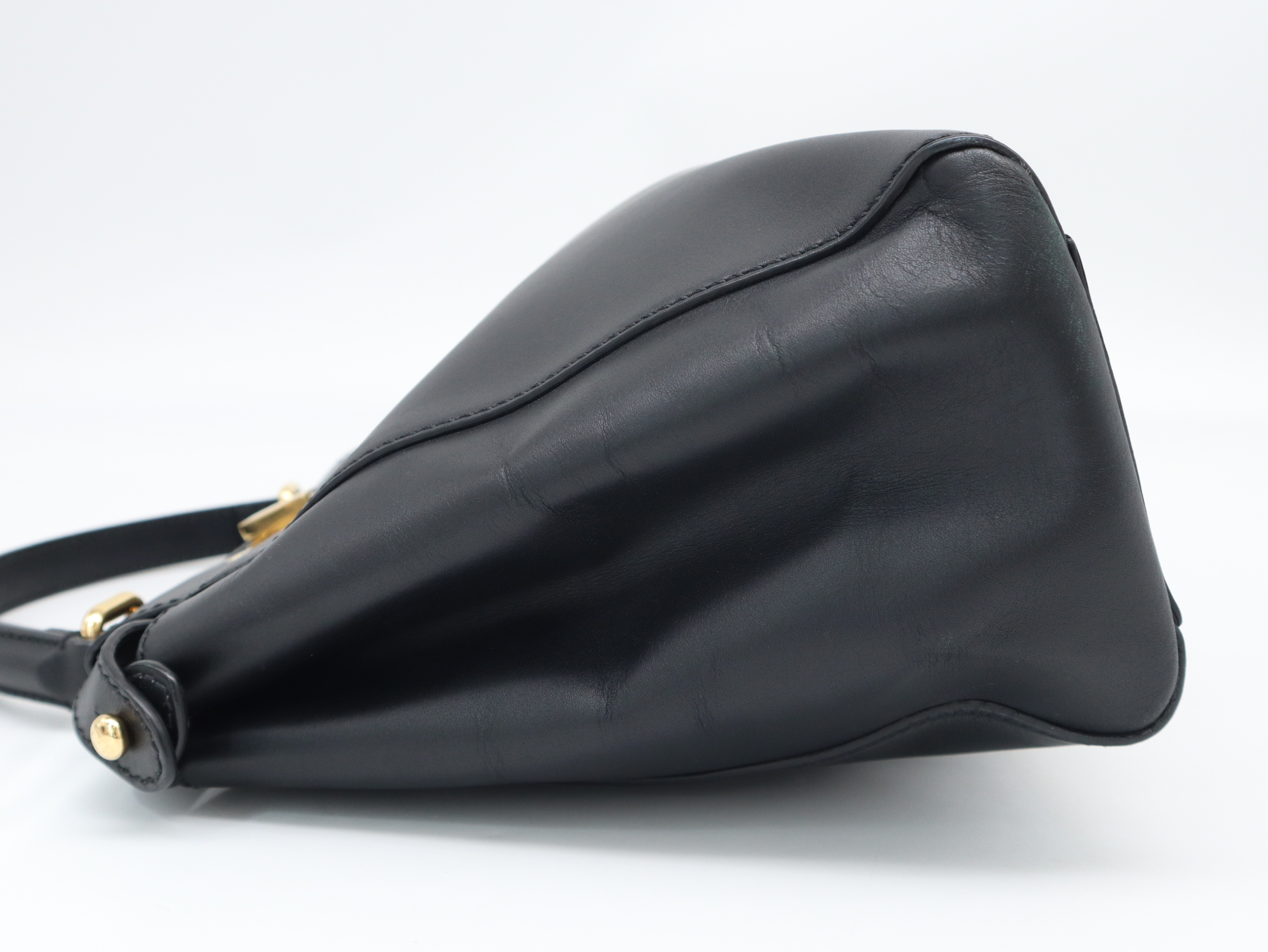 2BN290 Leather Peekaboo 2-Way Black Handbag — view 3