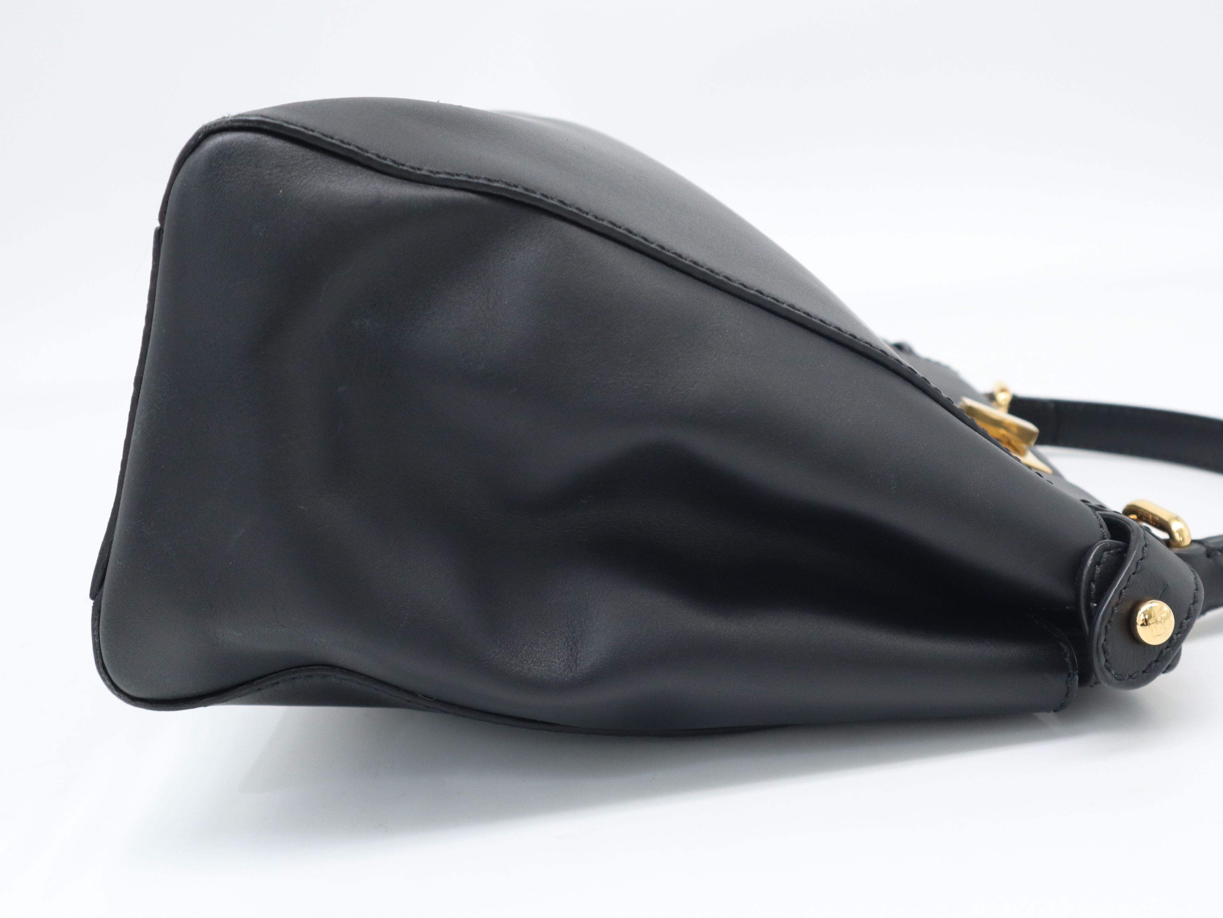 2BN290 Leather Peekaboo 2-Way Black Handbag — view 4